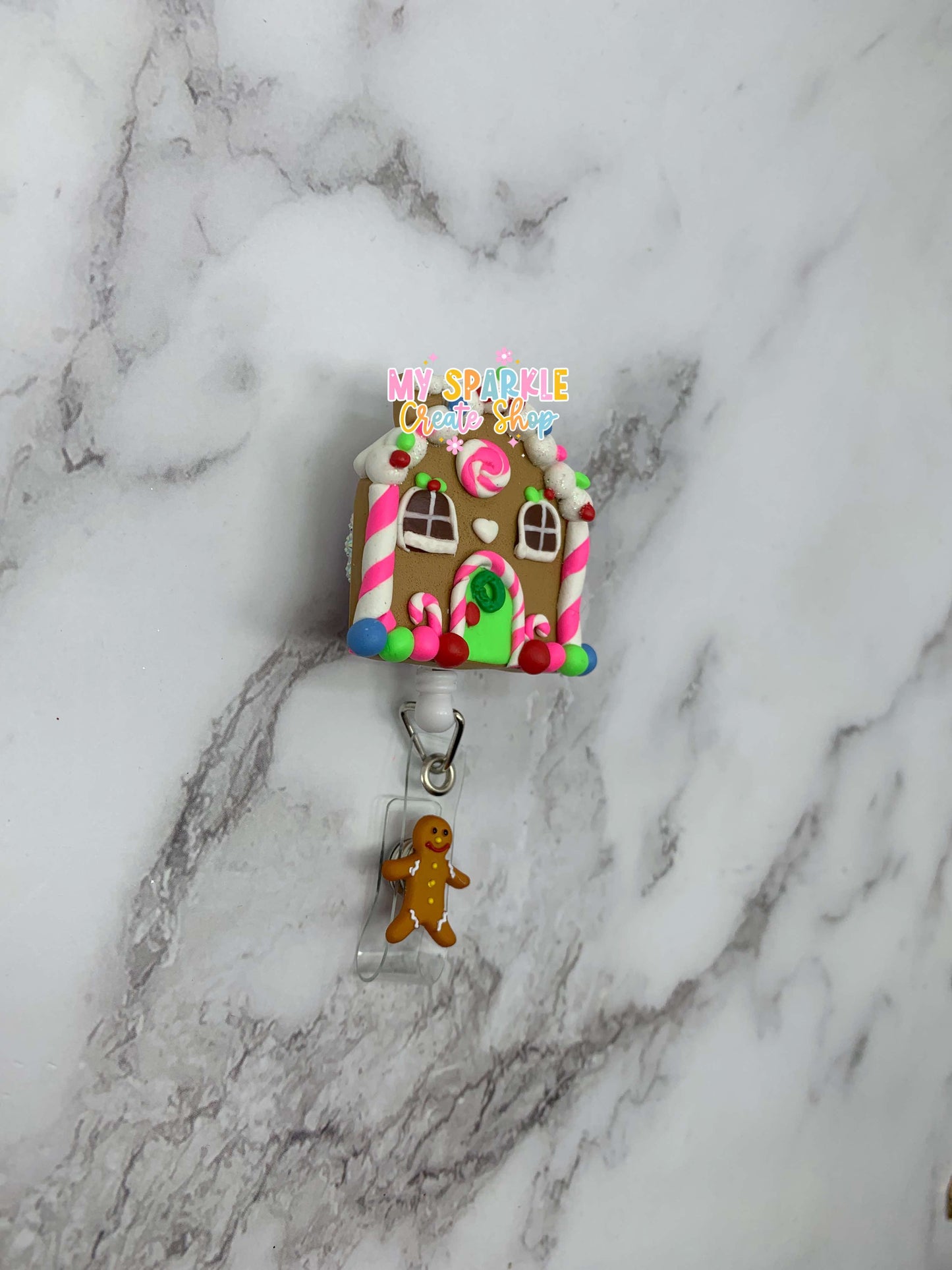 Chrsitmas Gingerbread House Clay Badge Reel