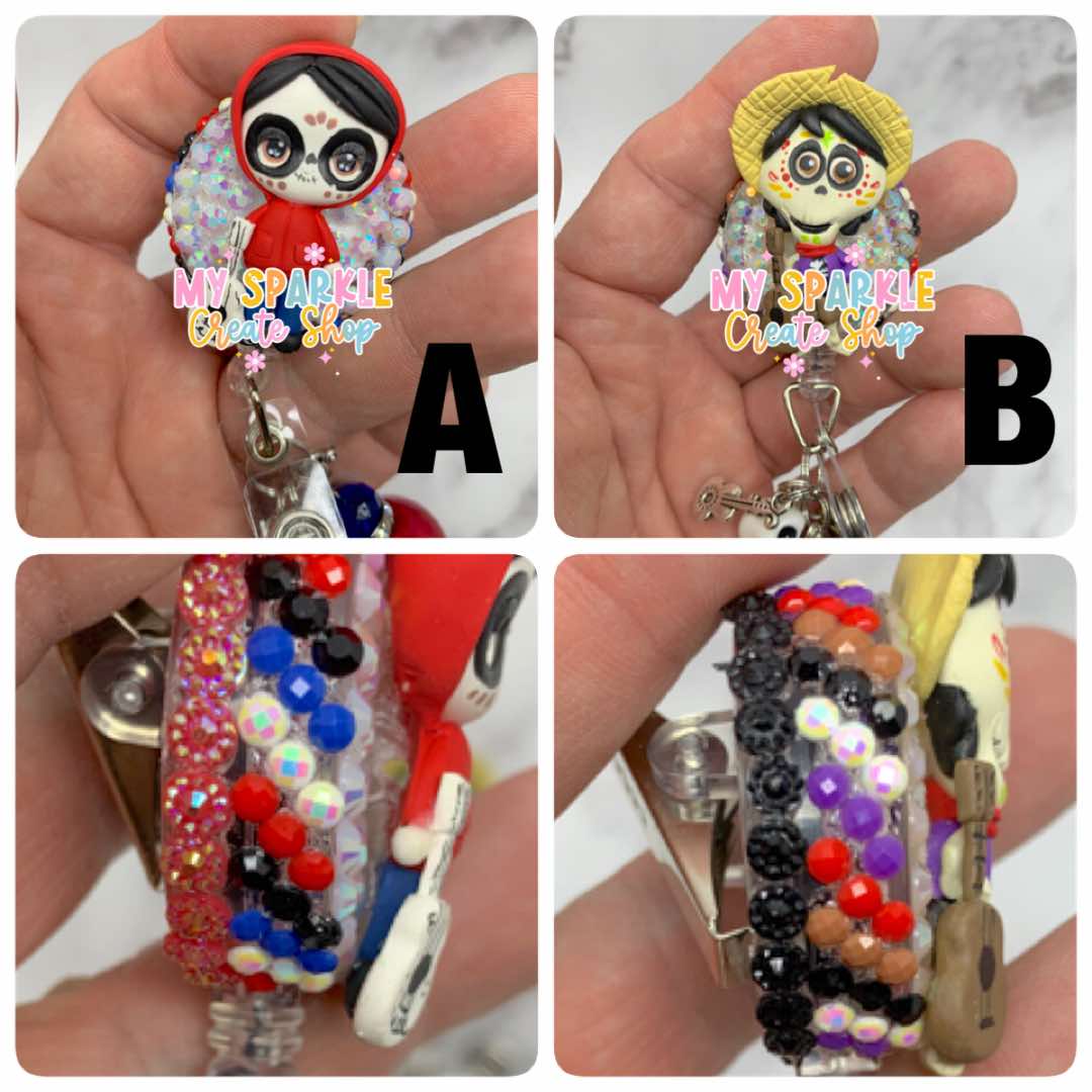 Dia De Los Muertos Clay Badge Reel