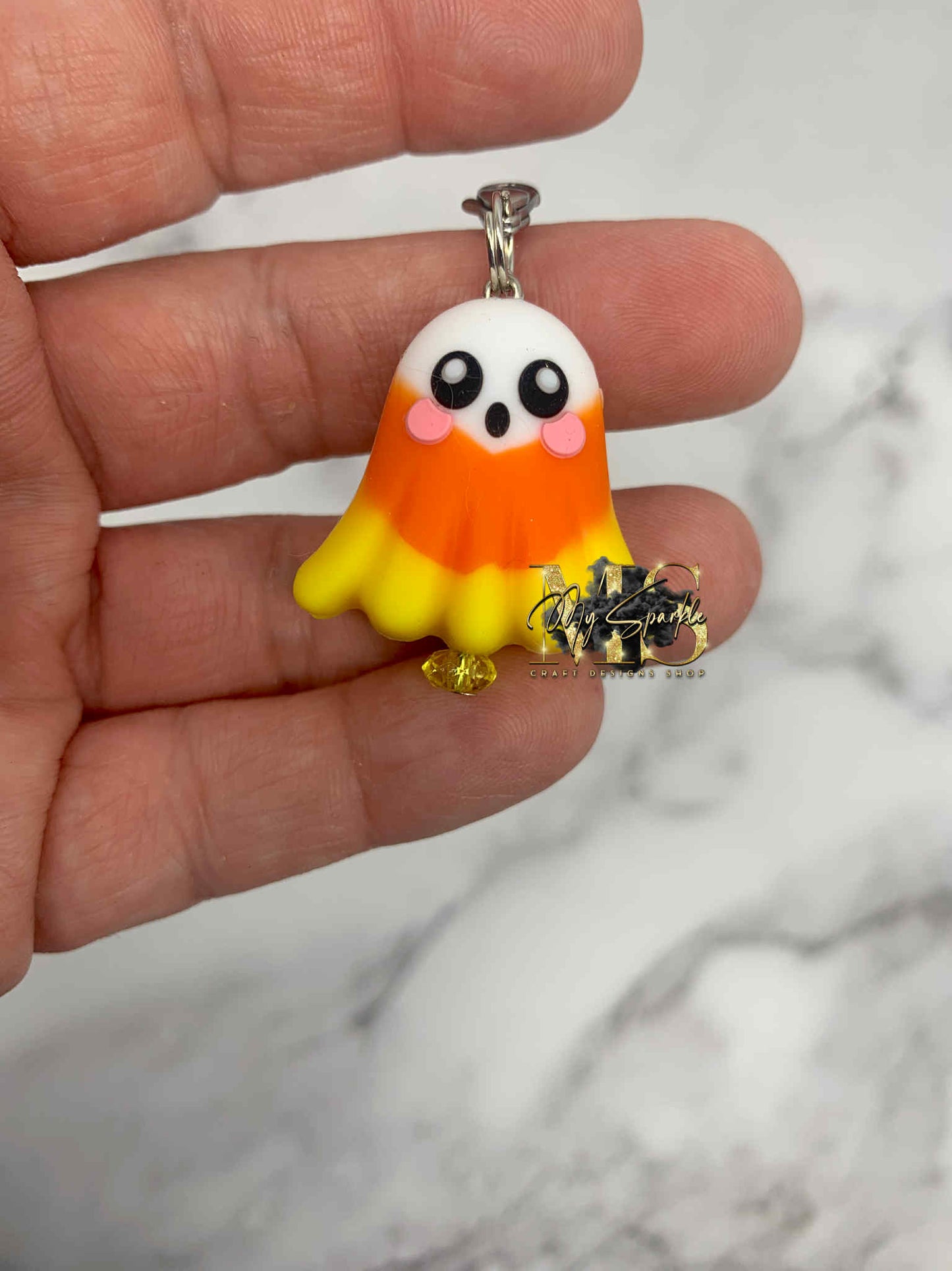 Halloween Ghost Badge Reel Charm