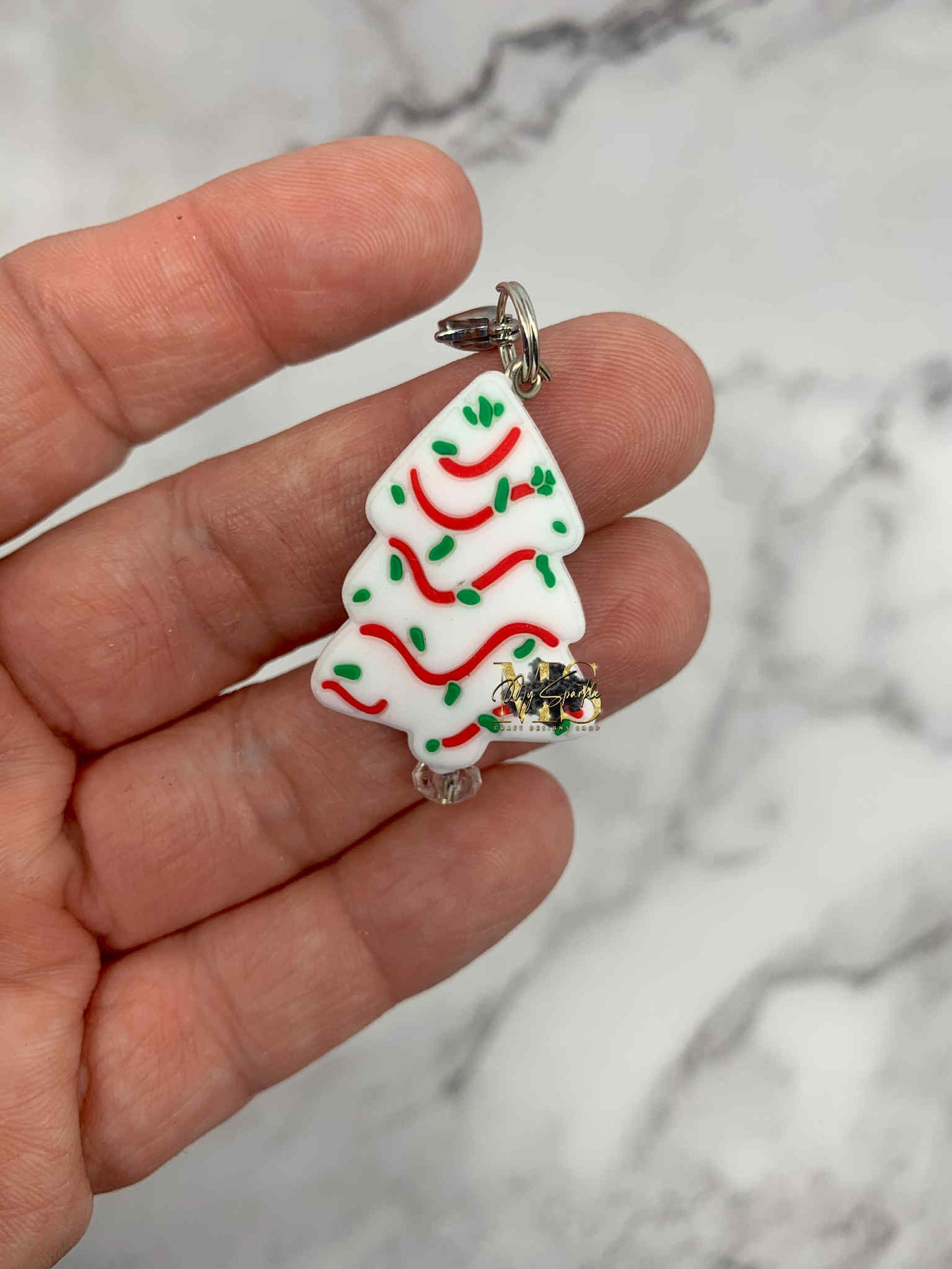 Christmas Tree Cake Badge Reel Charm