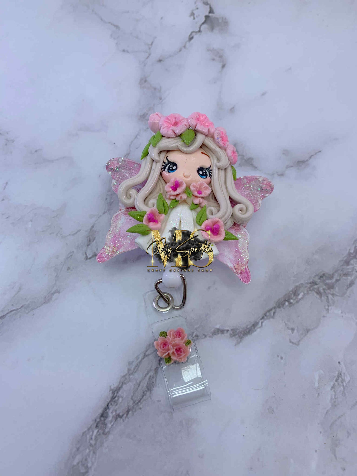 Fairy Girl Clay Badge Reel