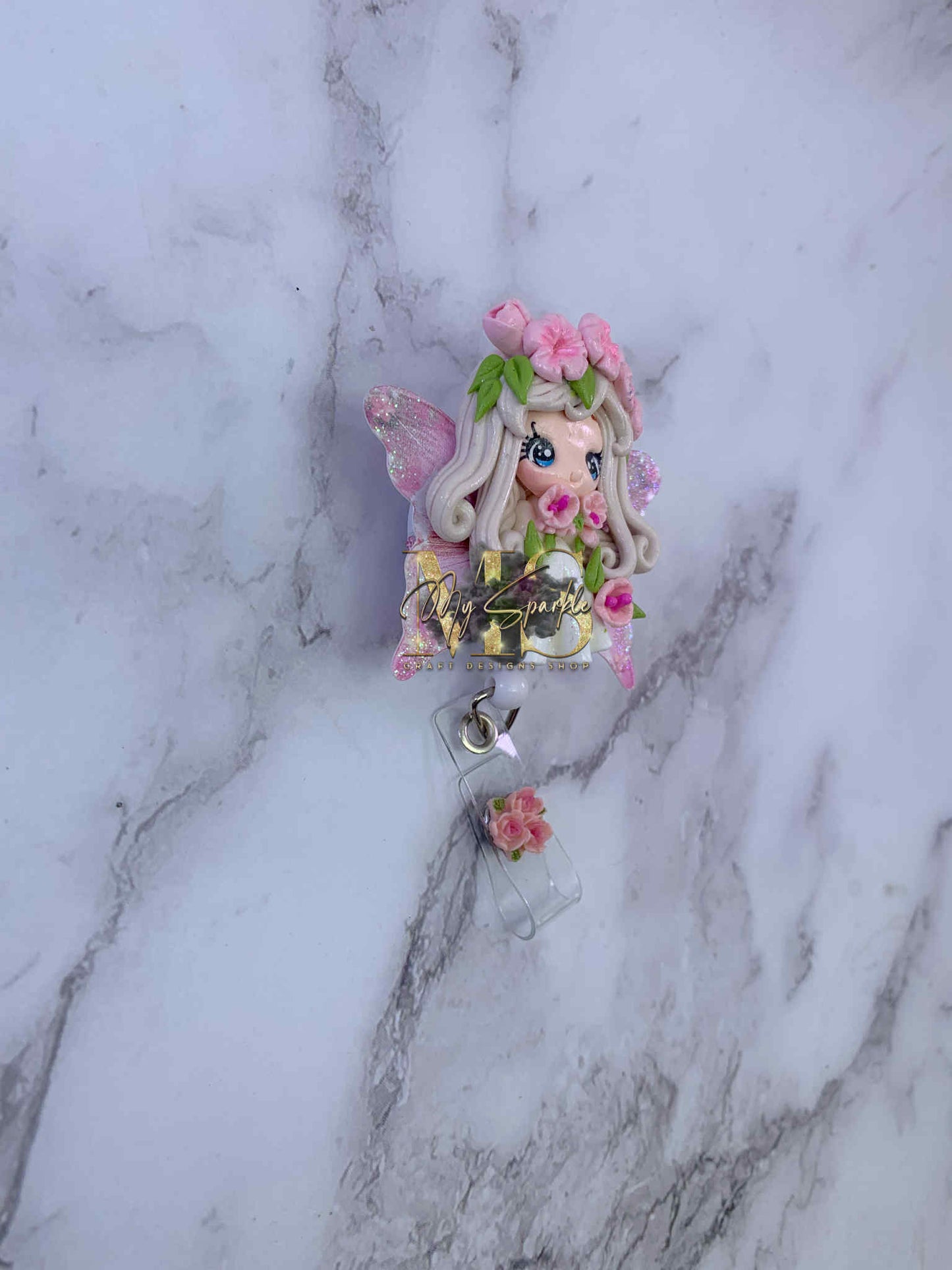 Fairy Girl Clay Badge Reel