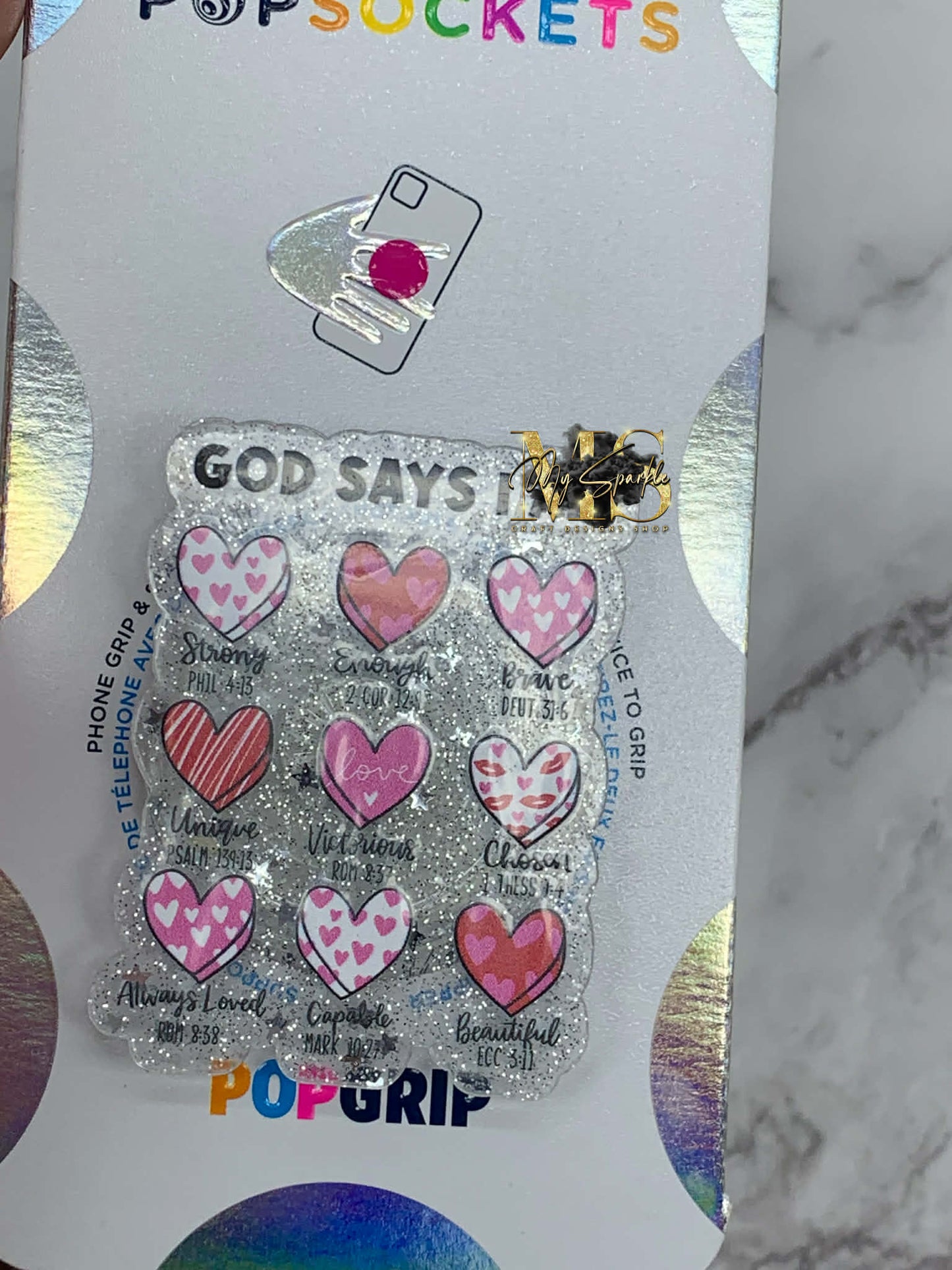 God Says I Am Valentines, Christian Bible Verse Pop Sockets Pop Grip