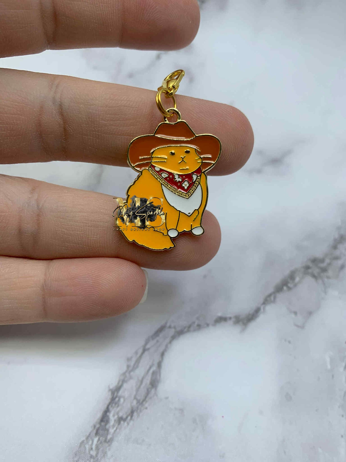 Funny Cat Meowdy ~ ID Badge Reel Charm