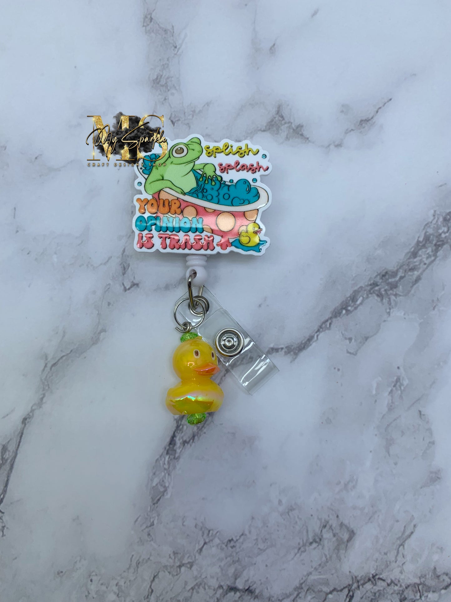 Funny Splish Splash Your Opinion is Trash Badge Reel