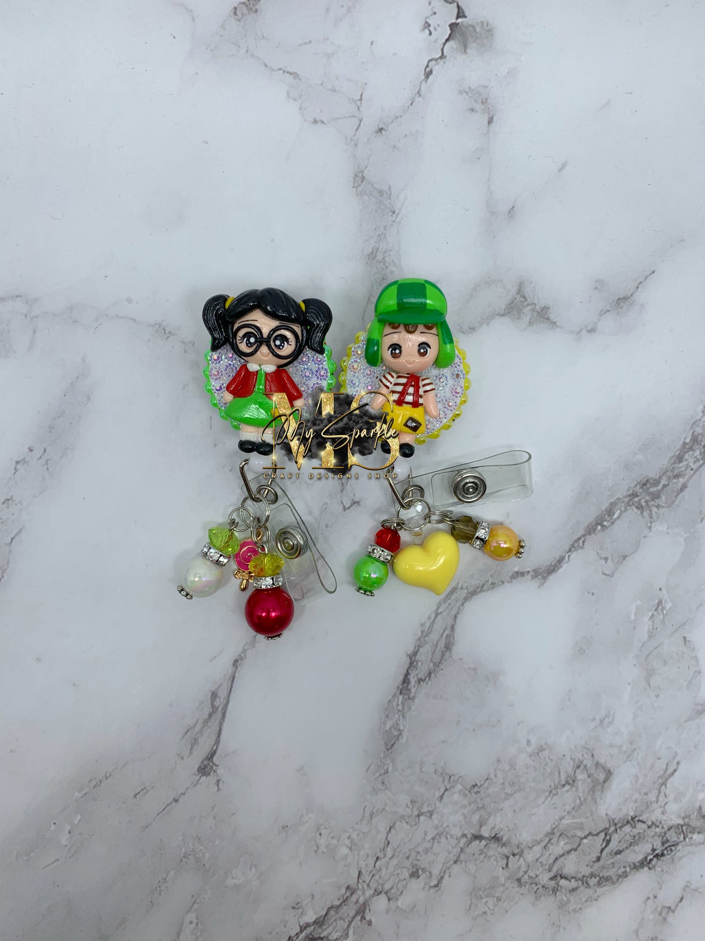 Mexican Chilindrina & Chavo Clay Badge Reel