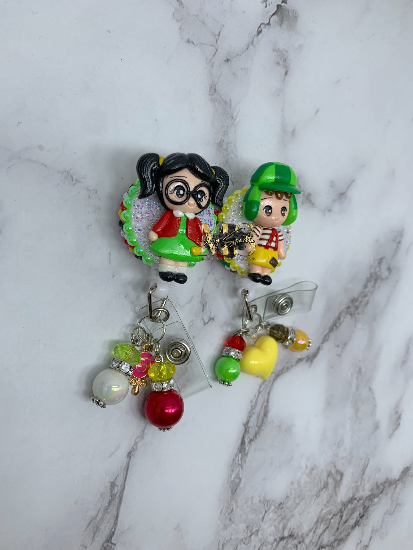 Mexican Chilindrina & Chavo Clay Badge Reel
