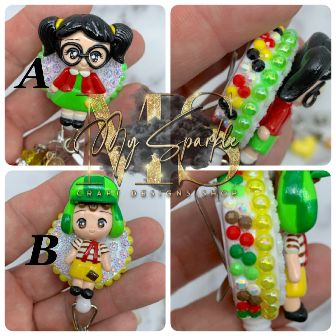 Mexican Chilindrina & Chavo Clay Badge Reel