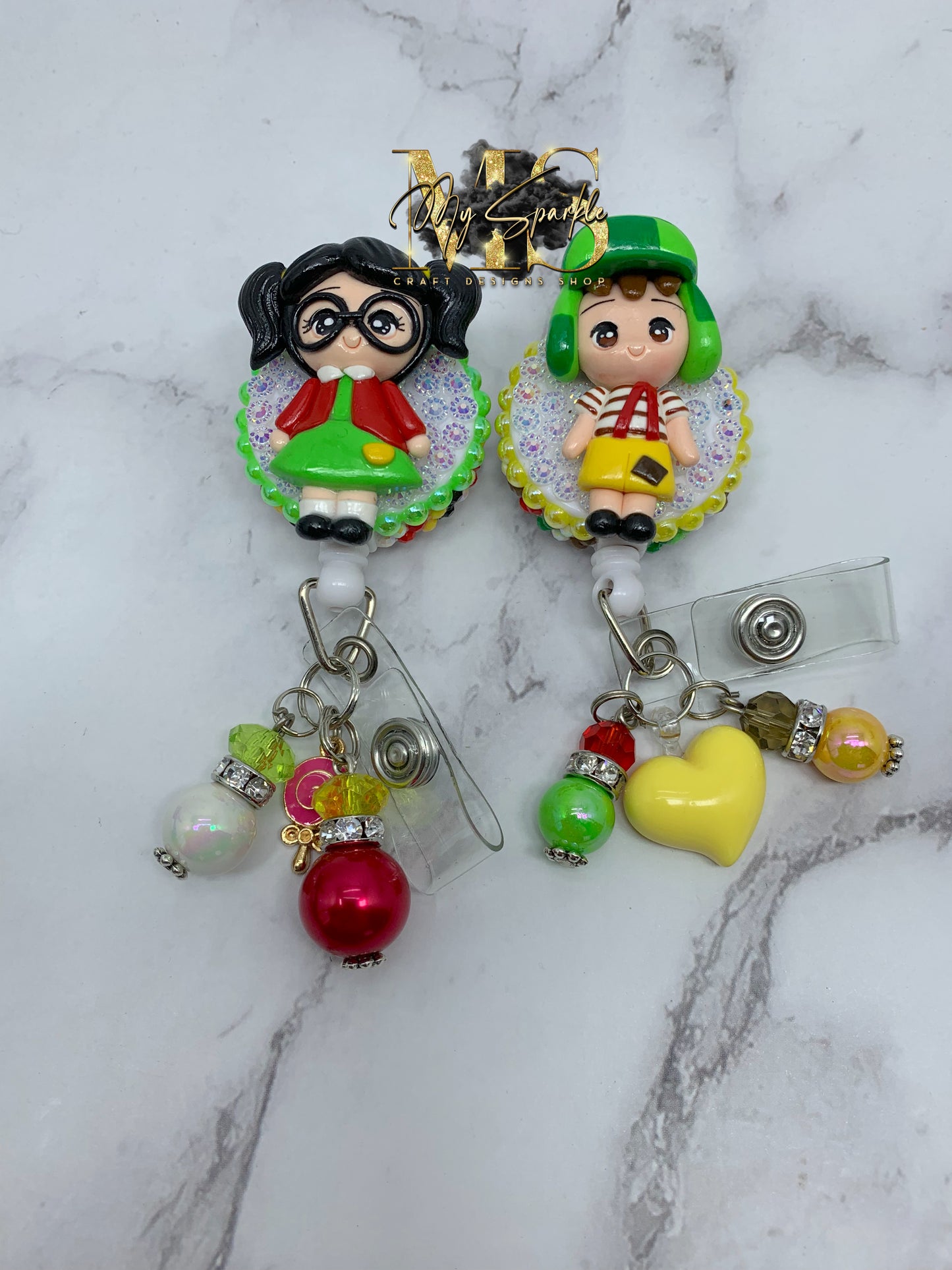 Mexican Chilindrina & Chavo Clay Badge Reel