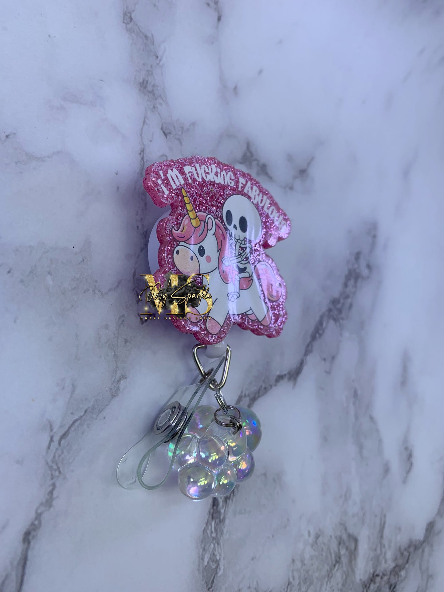 Funny Unicorn I'm Fuc*ing Fabulous Badge Reel