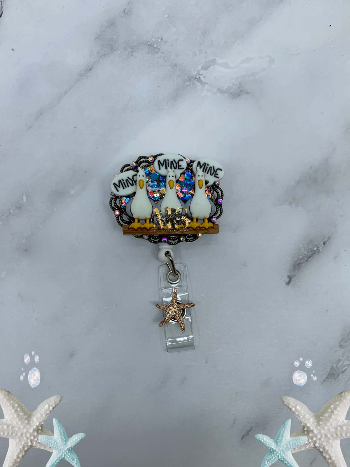Funny Seagull Badge Reel