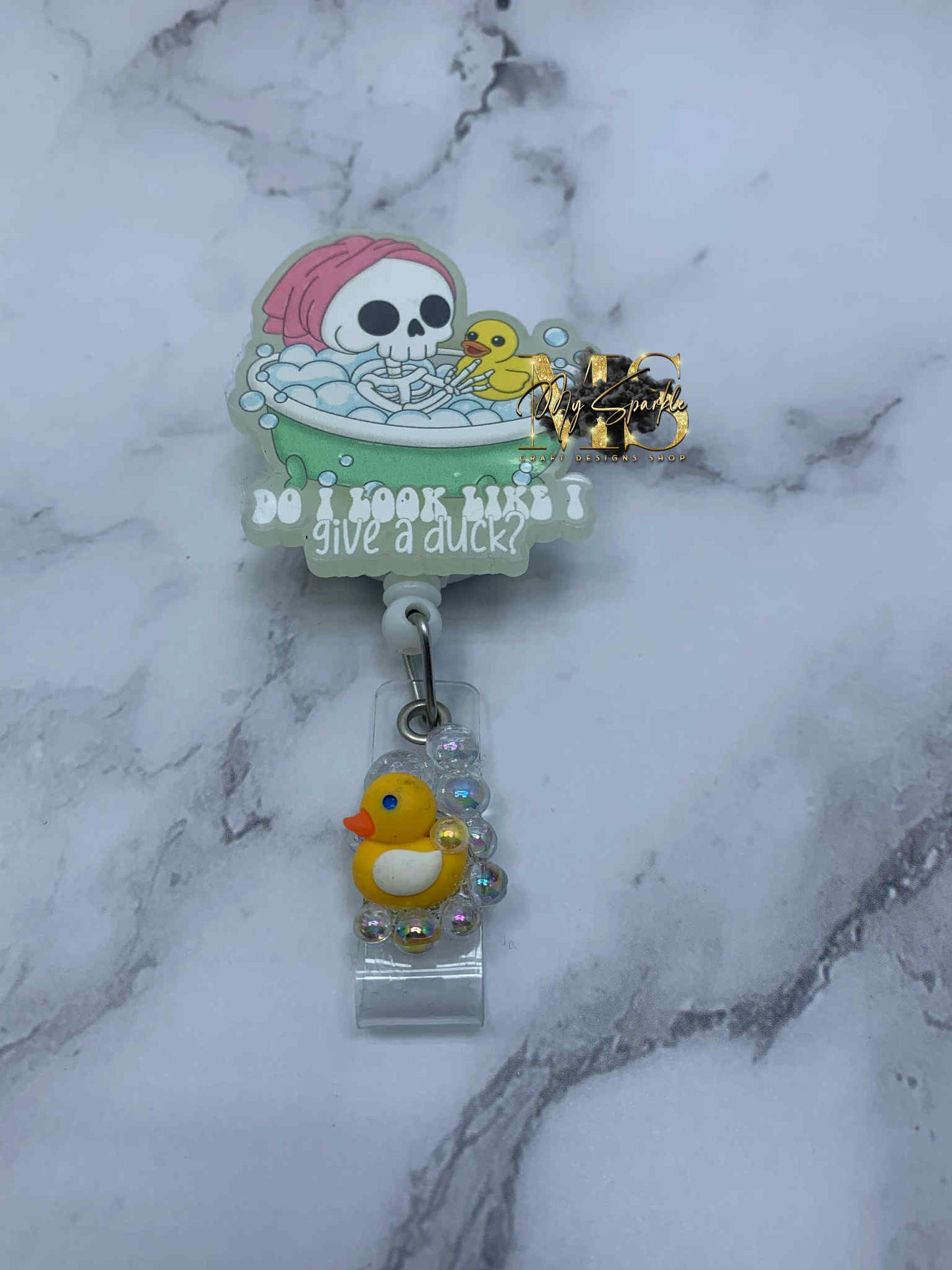 Funny Do I look Like I Give A Duck Badge Reel