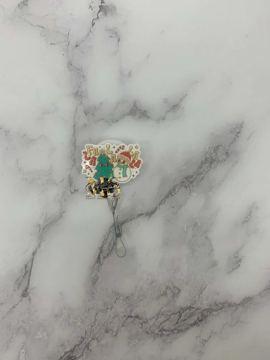 Fa La La Snowman Badge Reel