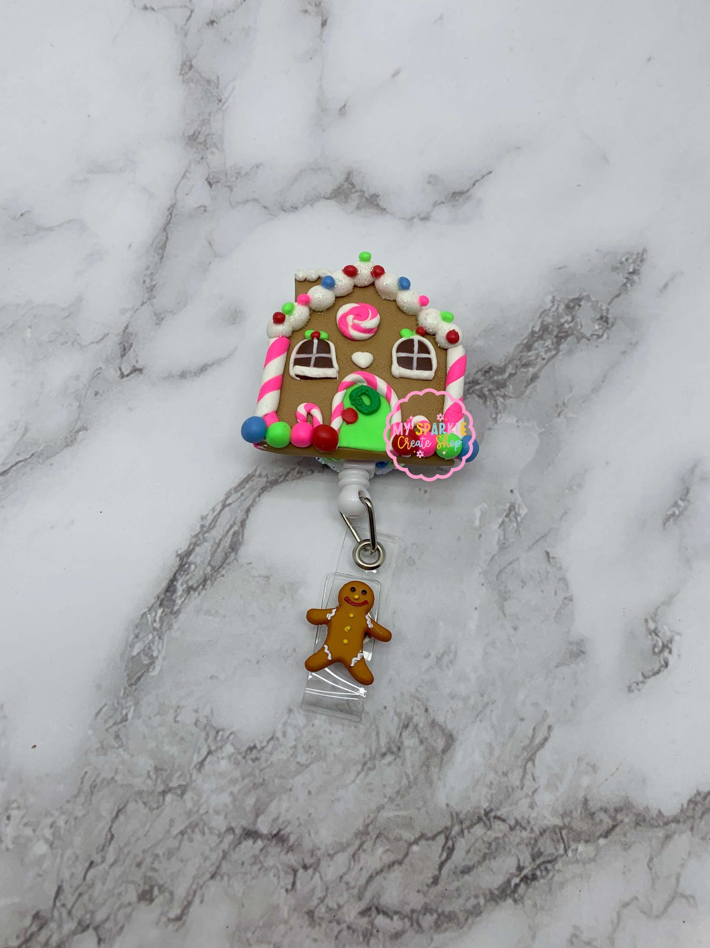 Chrsitmas Gingerbread House Clay Badge Reel