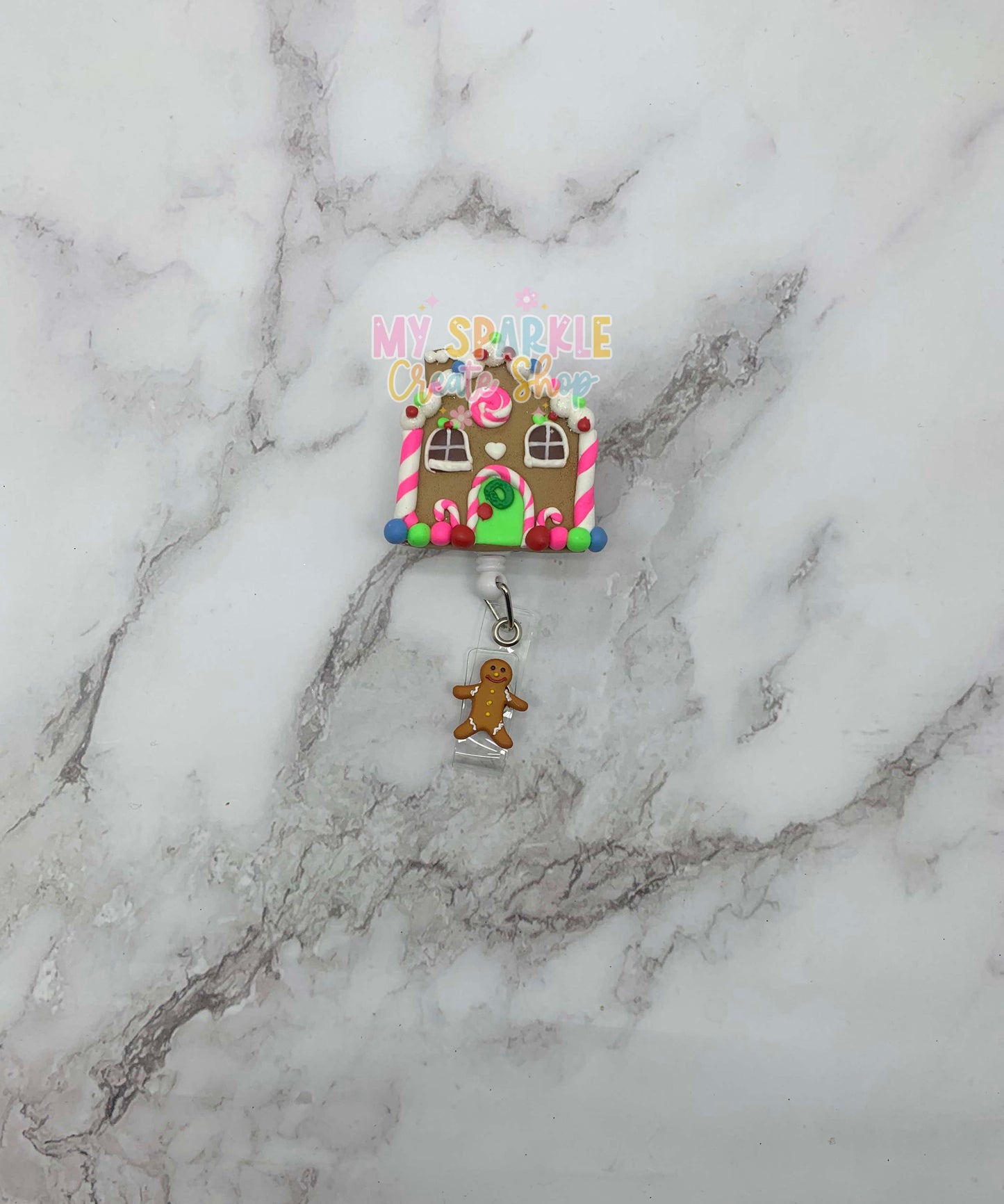 Chrsitmas Gingerbread House Clay Badge Reel