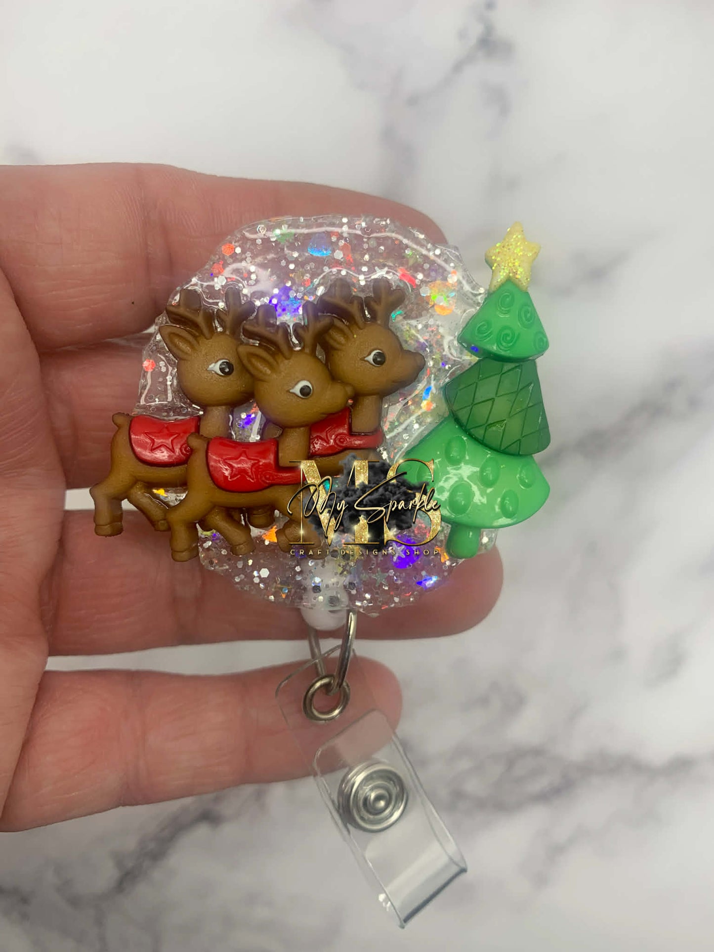 Christmas Reindeer Badge Reel
