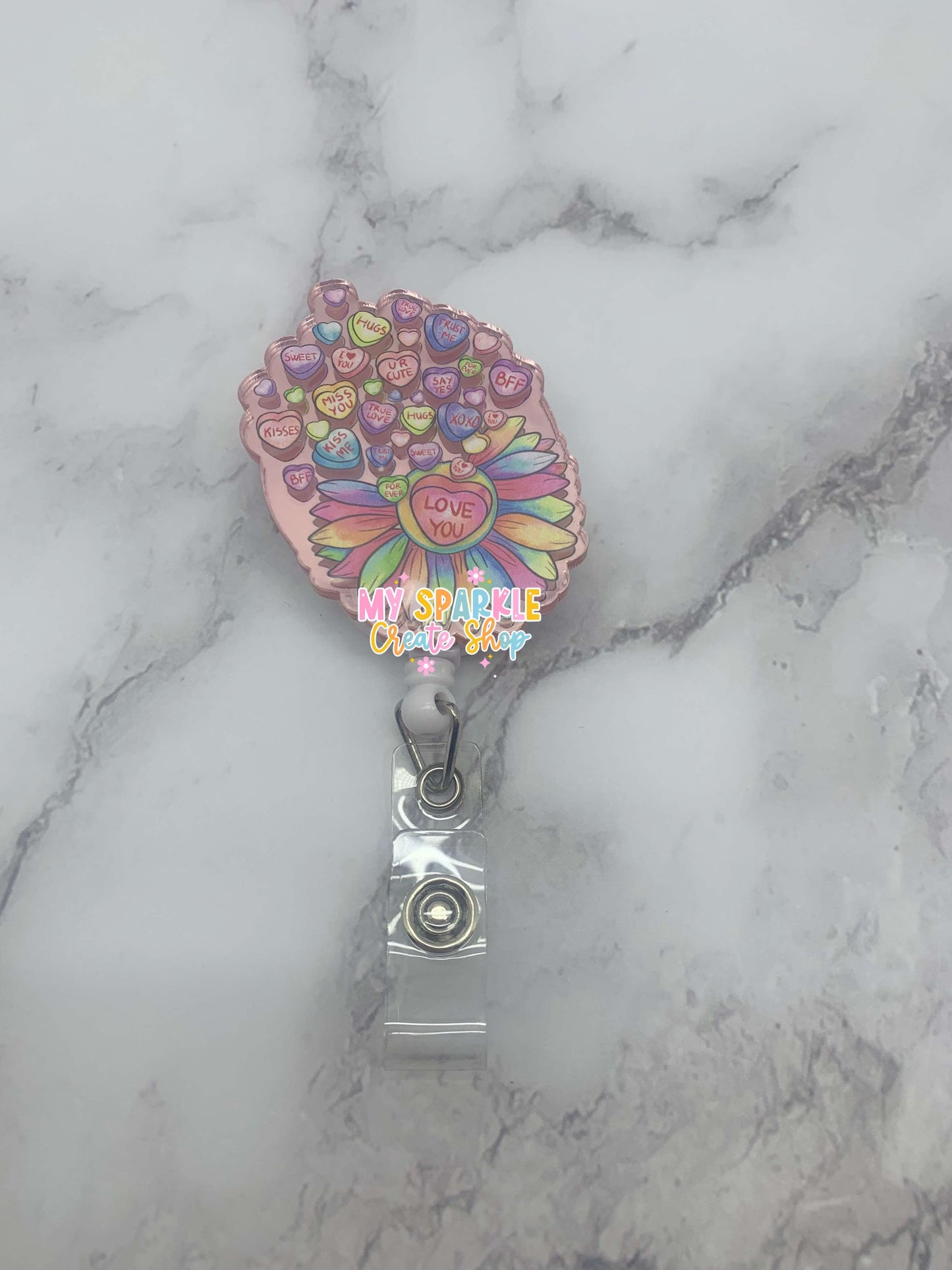 Love You Sunflower Badge Reel