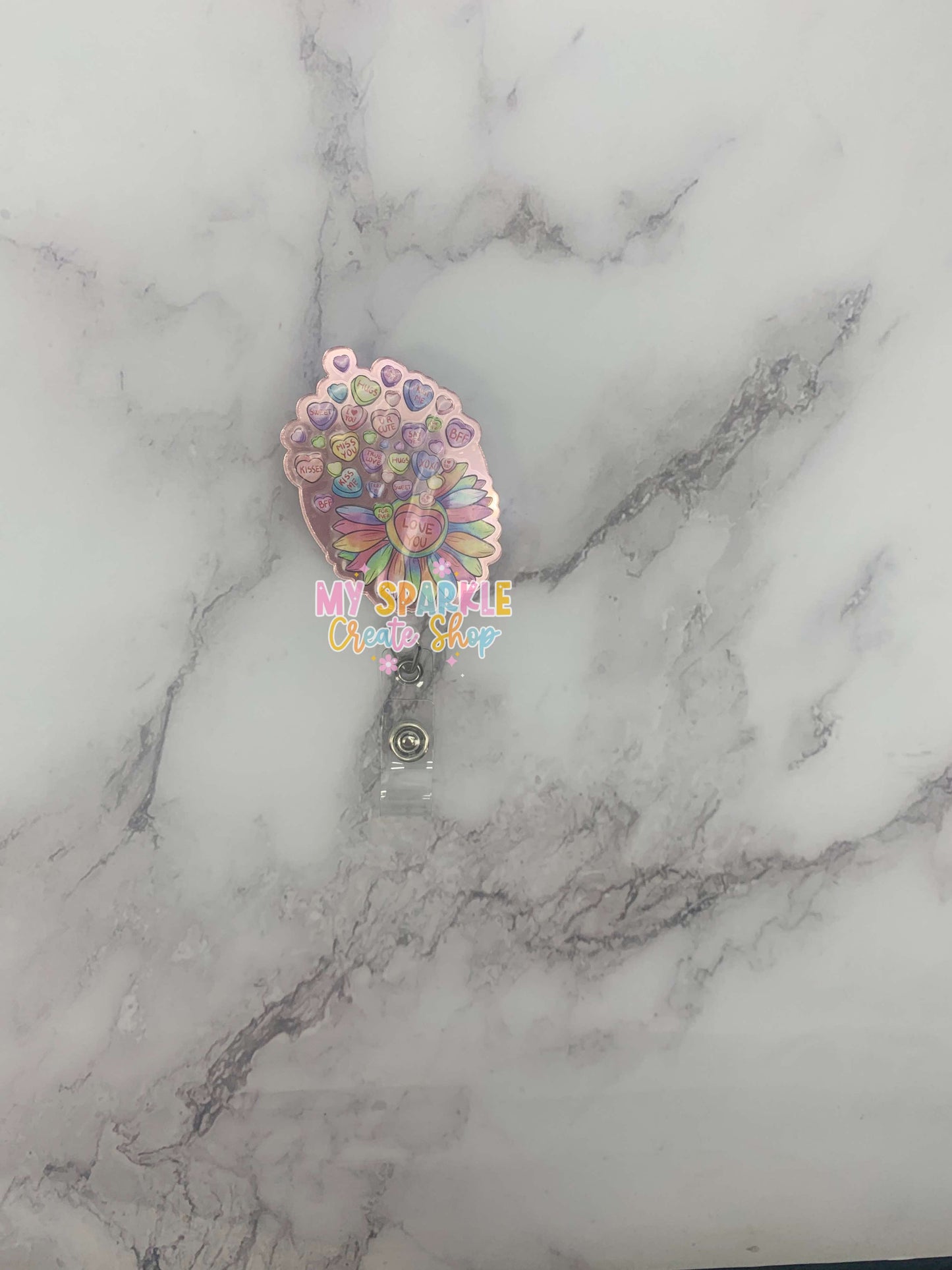 Love You Sunflower Badge Reel