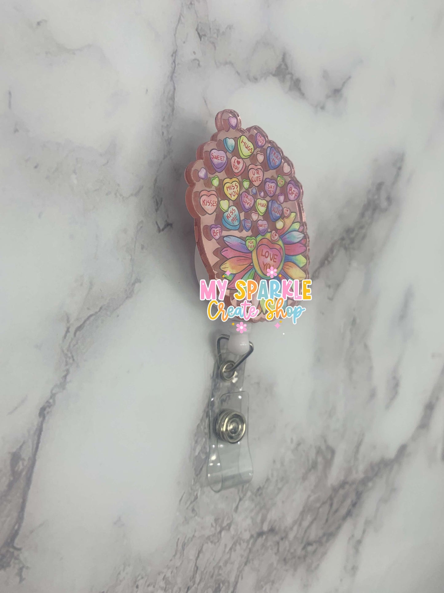Love You Sunflower Badge Reel