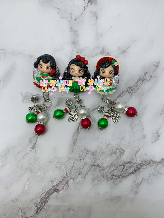 Mexican Girl Clay Badge Reel