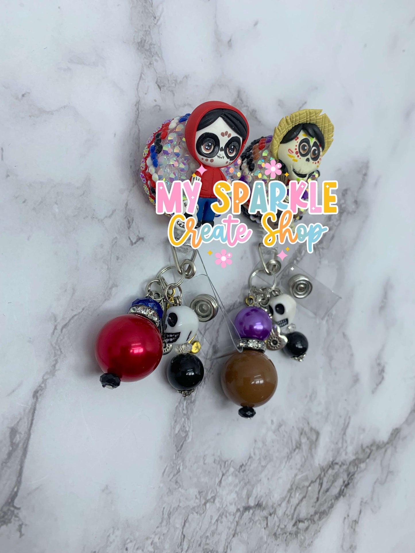 Dia De Los Muertos Clay Badge Reel