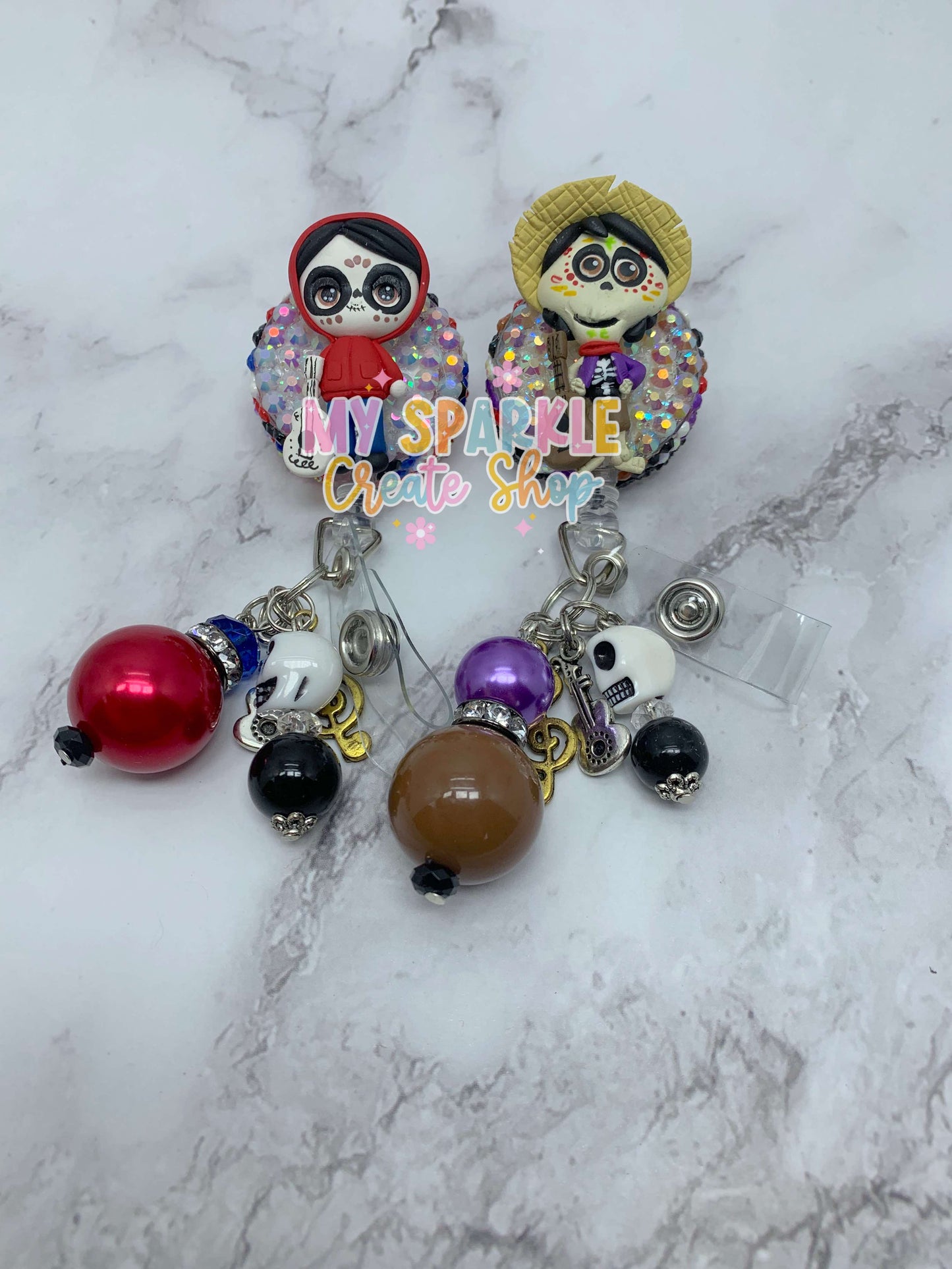 Dia De Los Muertos Clay Badge Reel