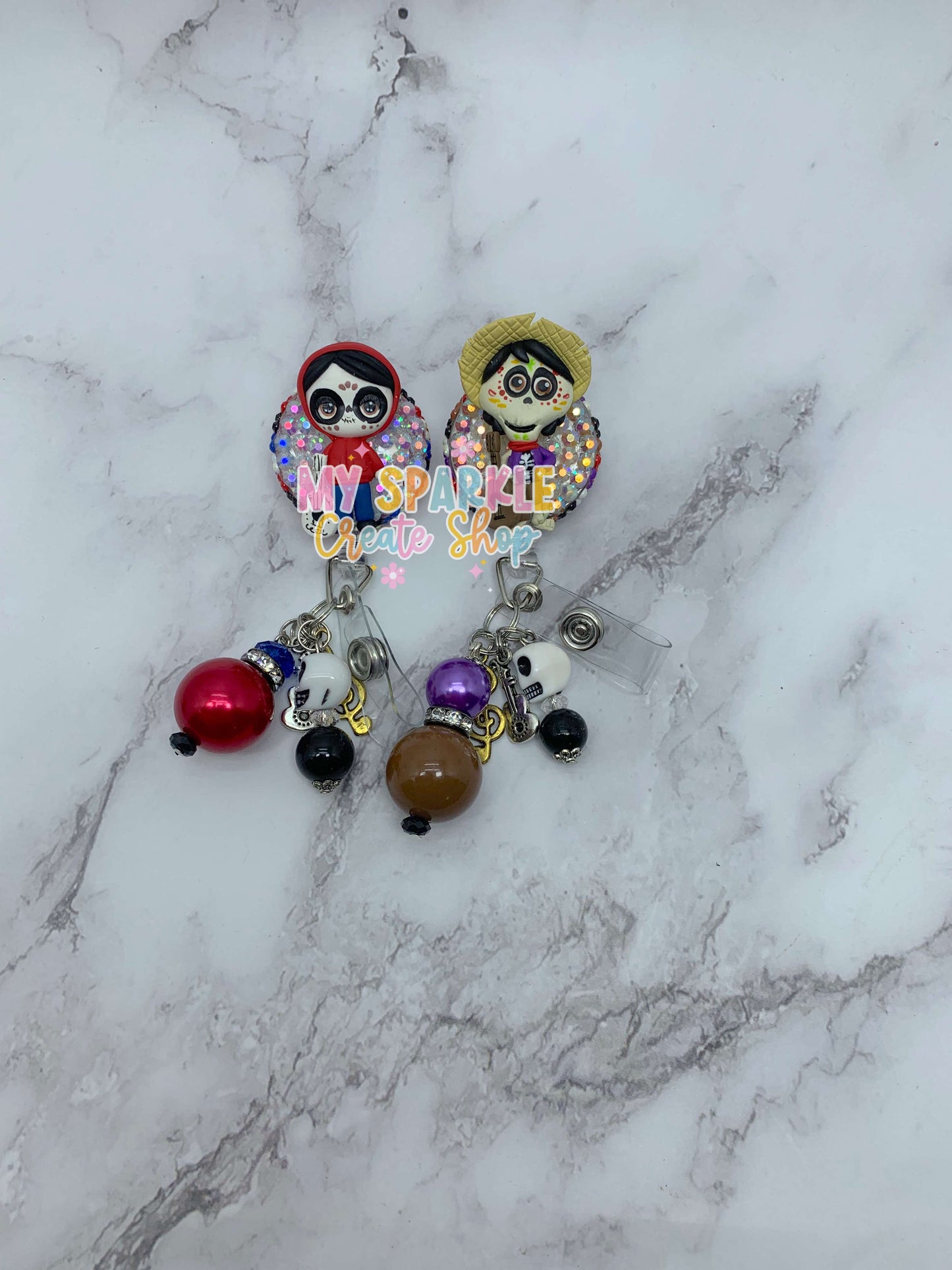 Dia De Los Muertos Clay Badge Reel