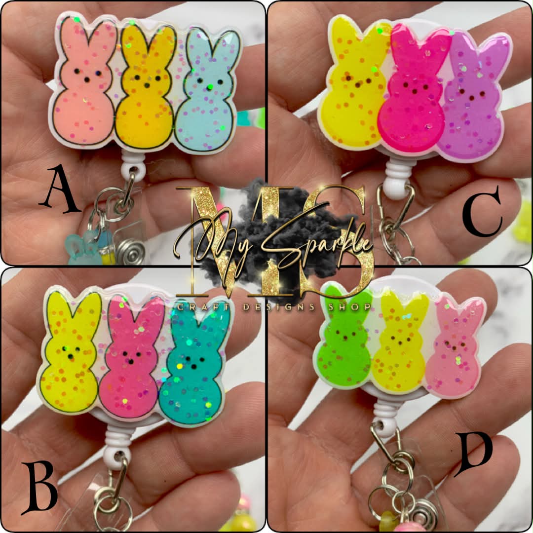 Easter Peeps Glitter Badge Reel