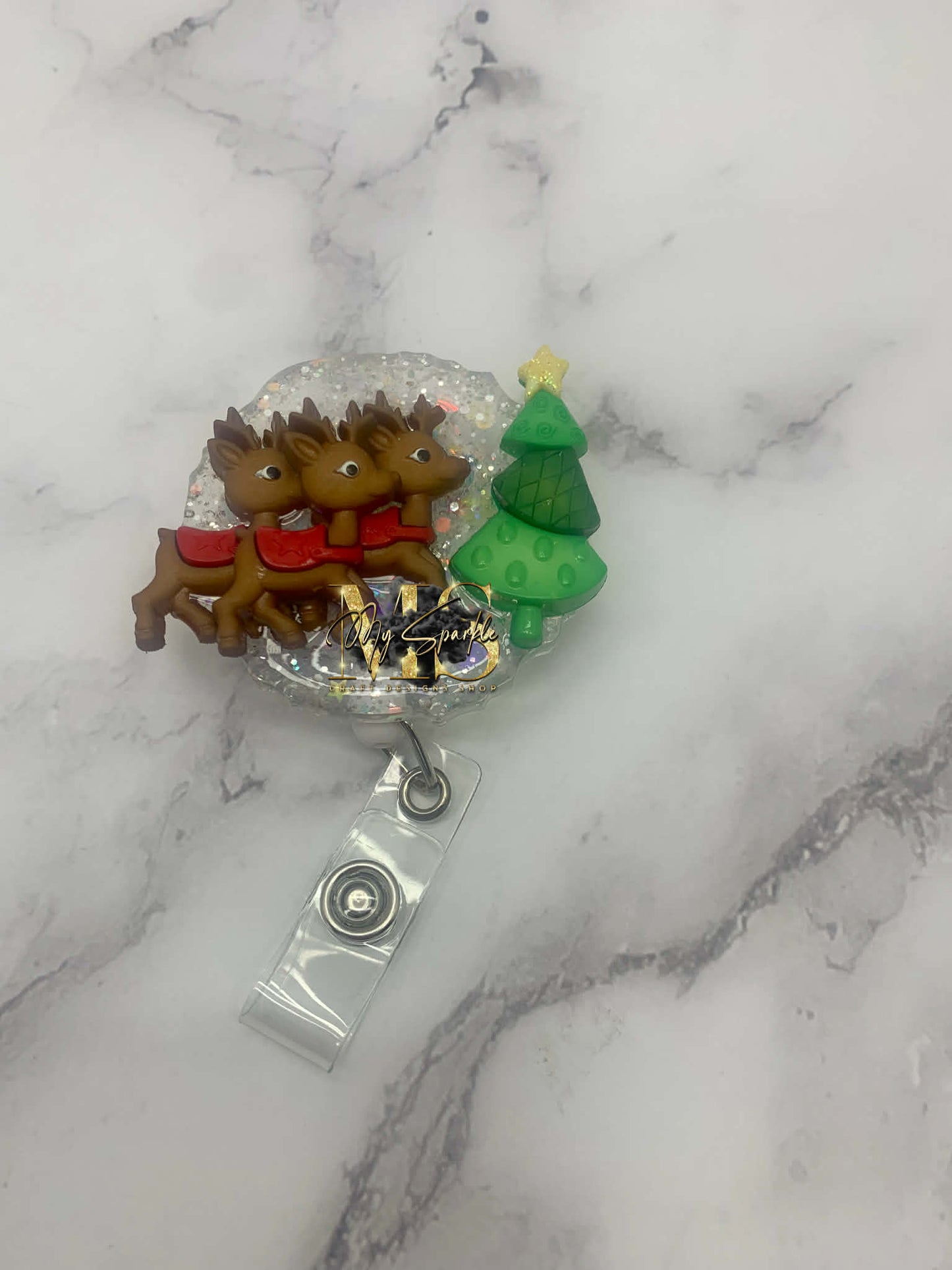 Christmas Reindeer Badge Reel