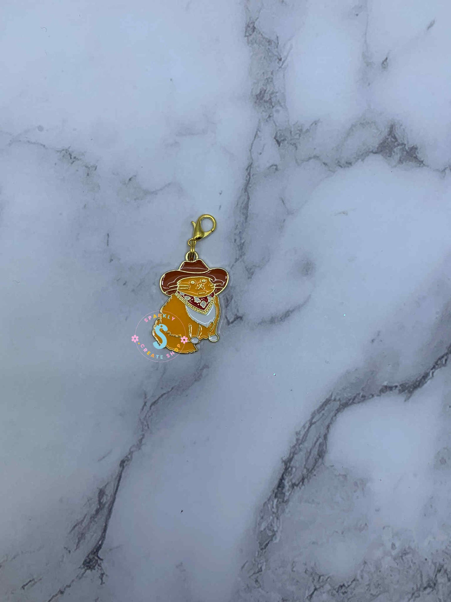 Funny Cat Meowdy ~ ID Badge Reel Charm