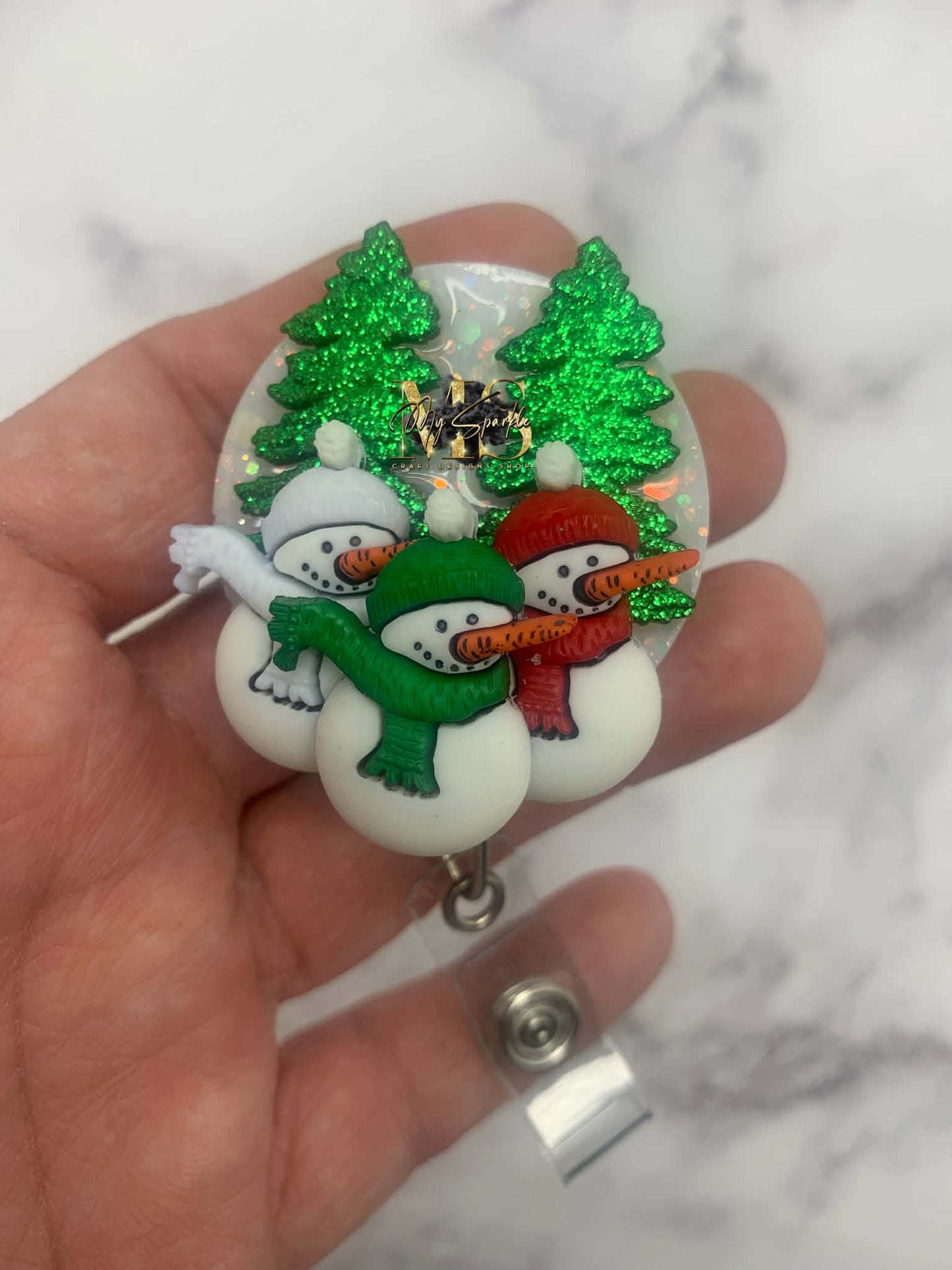 Winter Snowman Badge Reel