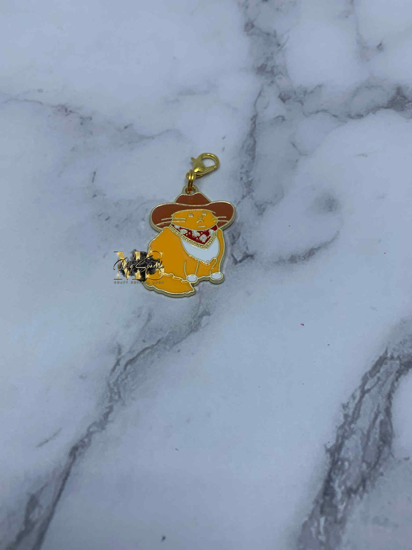 Funny Cat Meowdy ~ ID Badge Reel Charm