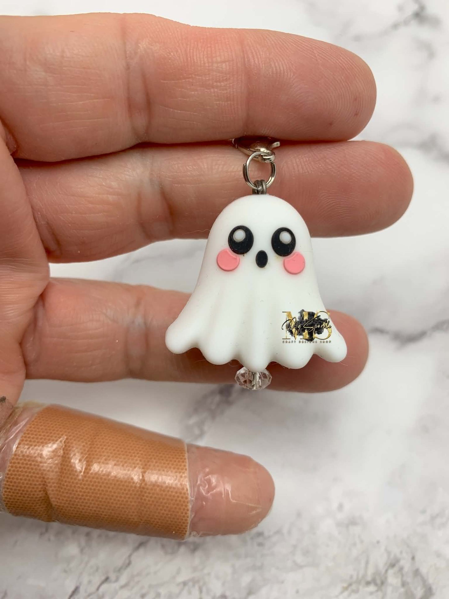 Halloween Ghost Badge Reel Charm