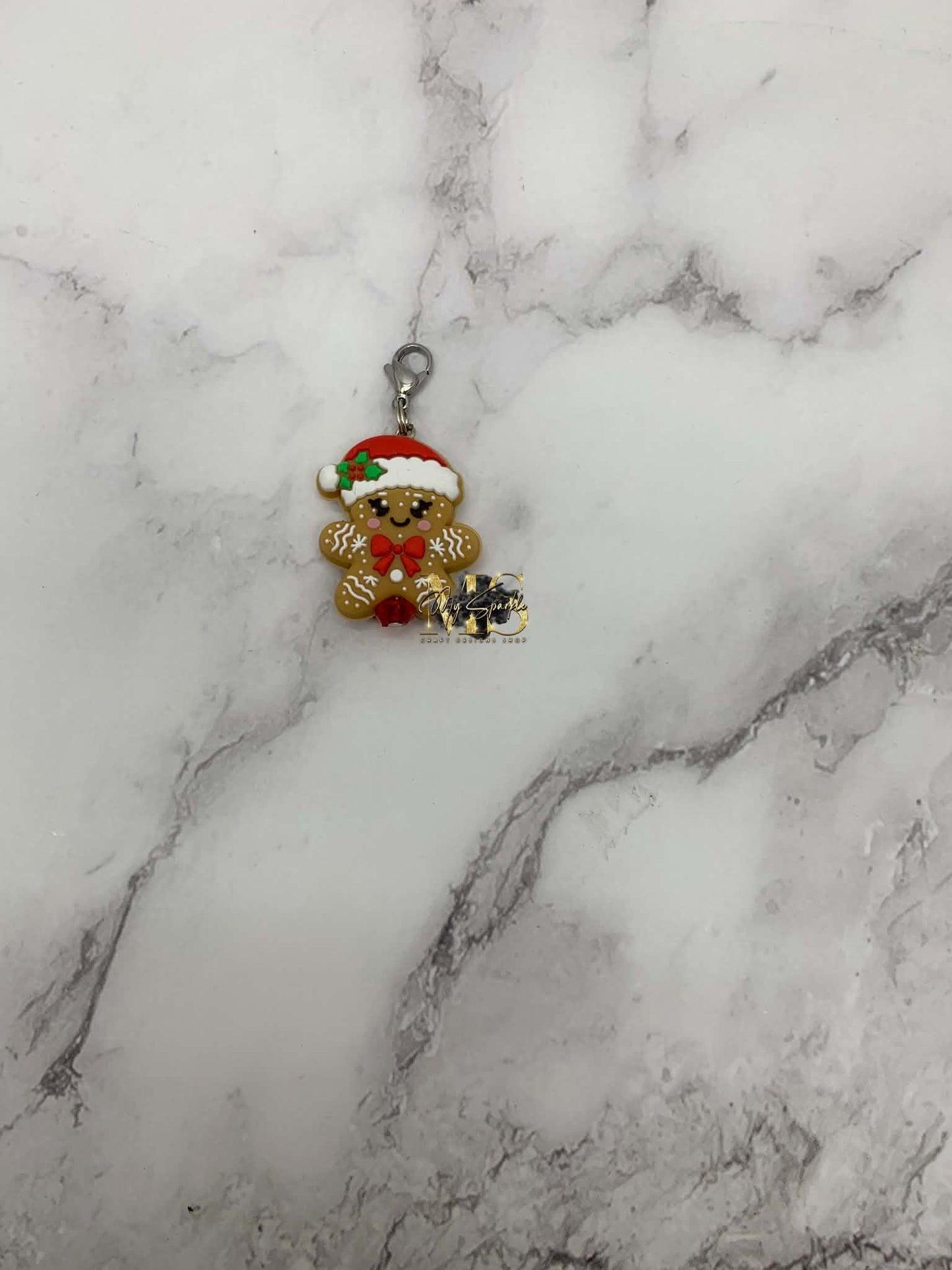 Christmas Gingerbread Badge Reel Charm