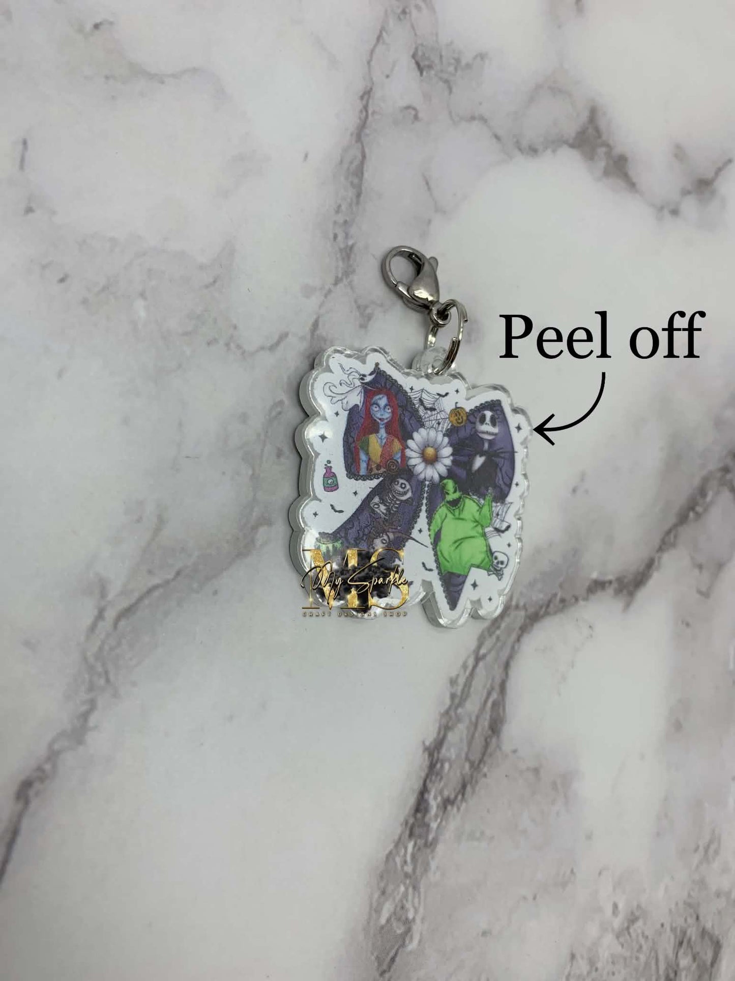 Halloween Nightmare Coquette Bow Badge Reel Charm