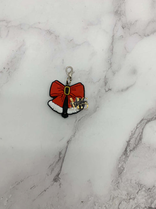 Santa Christmas Bowknot Badge Reel Charm