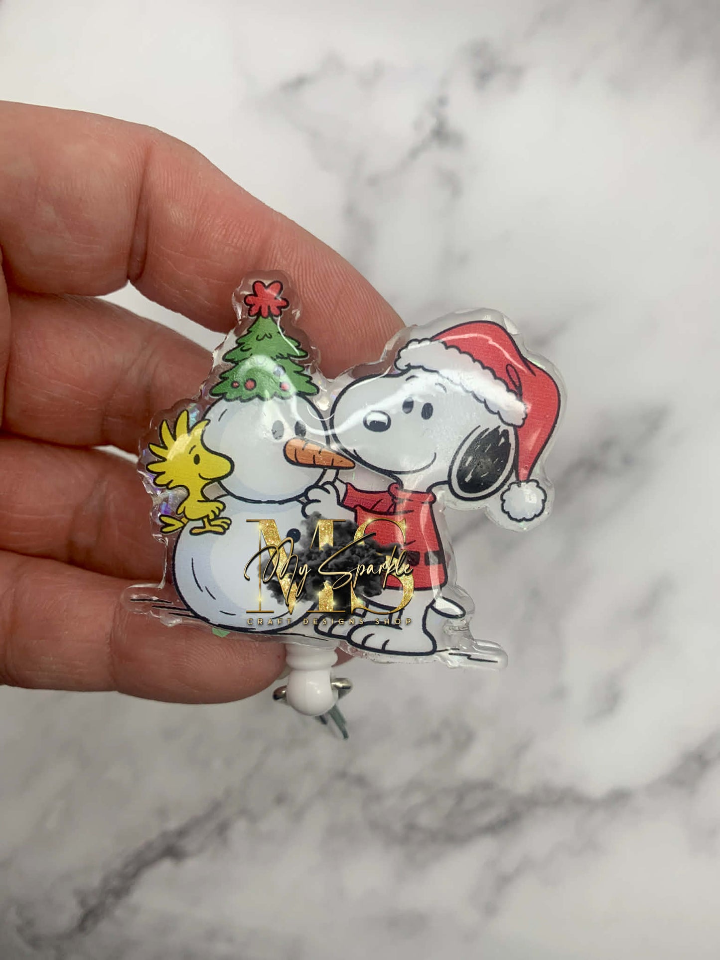 Dog Bird Snowman Badge Reel