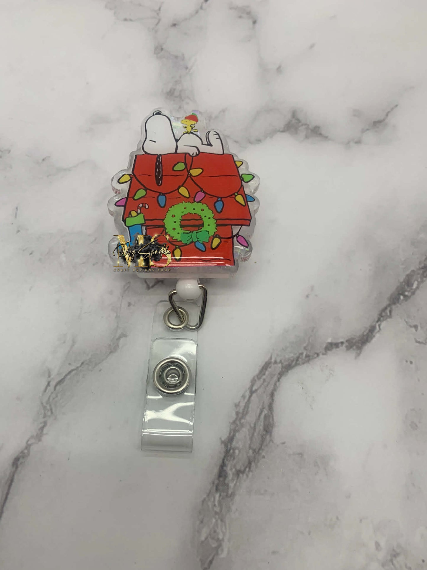 Dog house With Lights Badge Reel