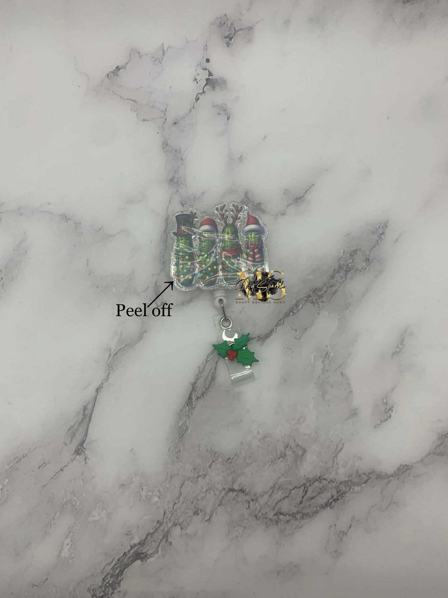 Christmas Funny Pickle Badge Reel