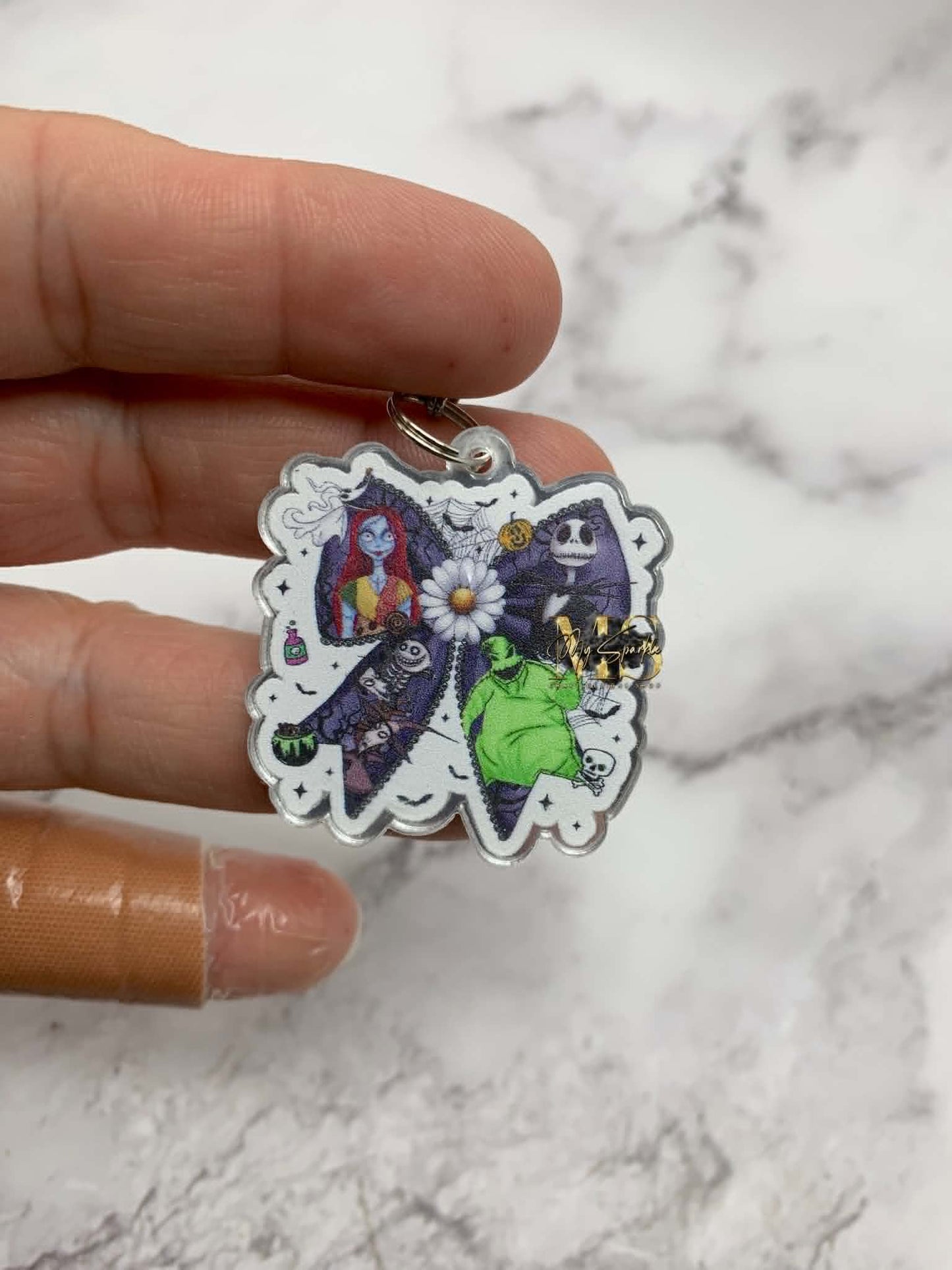 Halloween Nightmare Coquette Bow Badge Reel Charm
