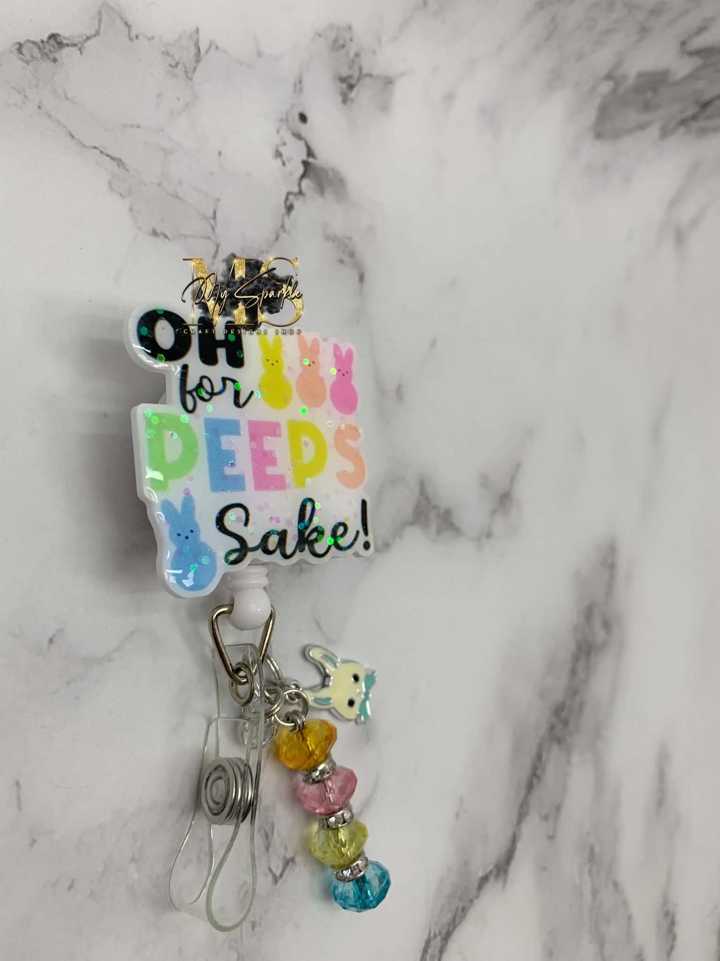 Oh For Peeps Sake Glitter Badge Reel