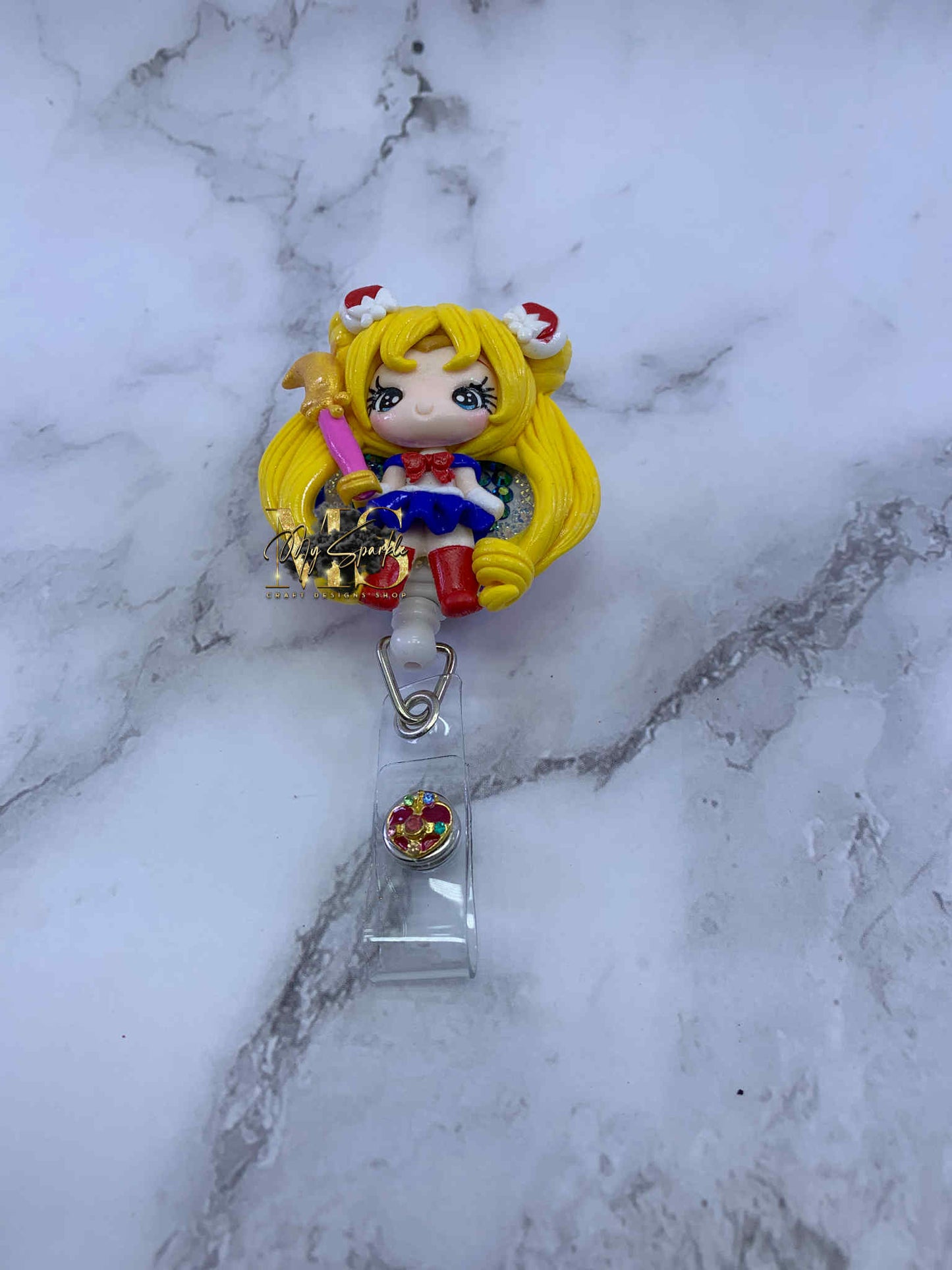 Sailor Girl Clay Badge Reel