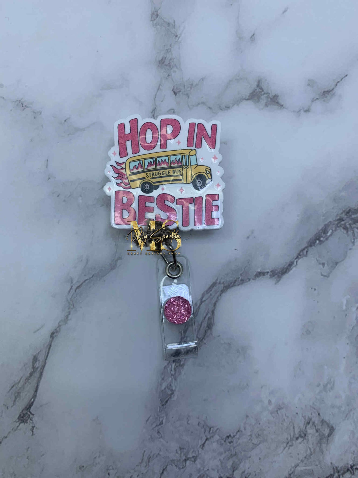 Funny Hop In Bestie Badge Reel