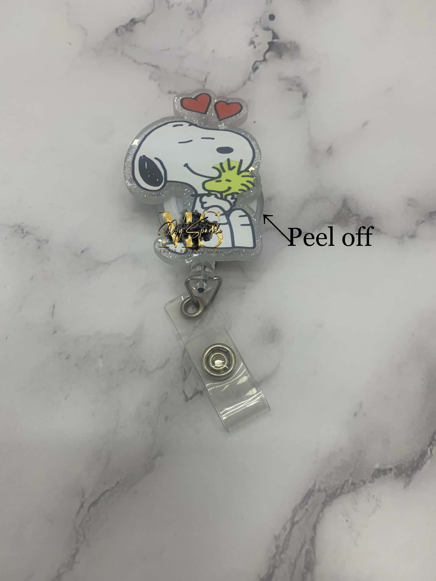 White Pup Badge Reel
