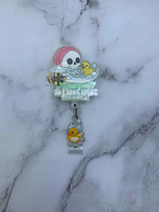 Funny Do I look Like I Give A Duck Badge Reel