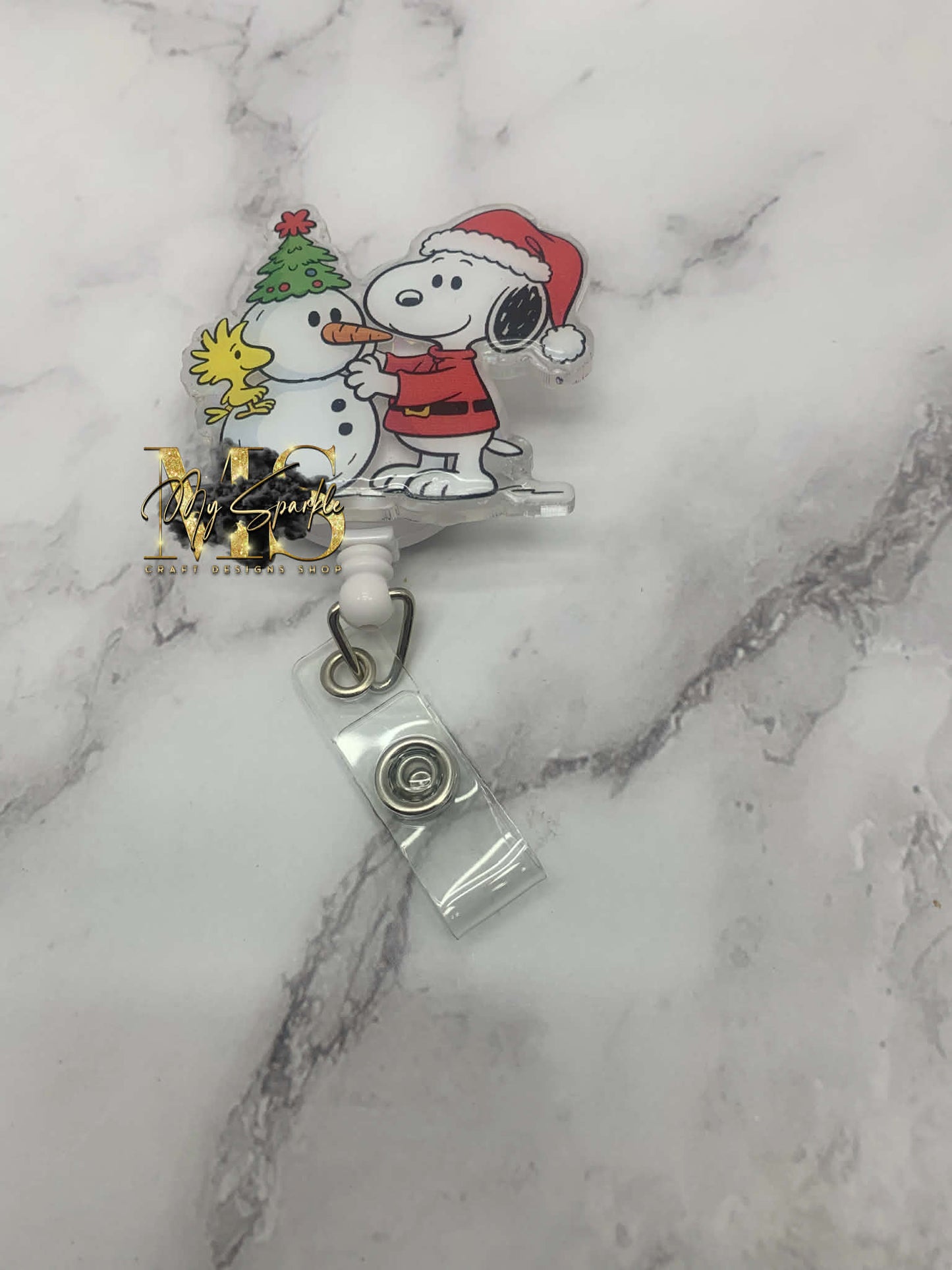 Dog Bird Snowman Badge Reel