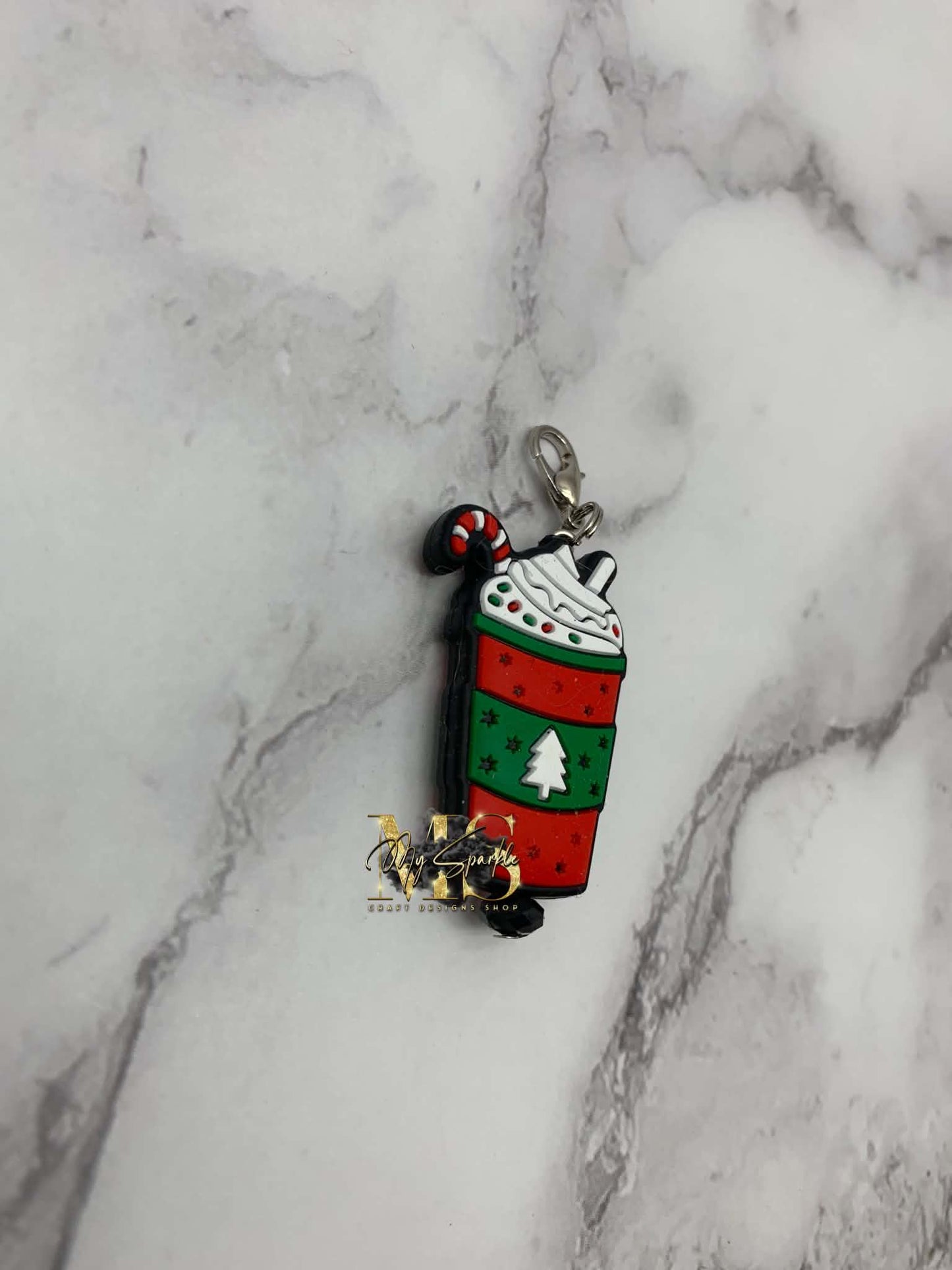 Peppermint Candy Latte Badge Reel Charm