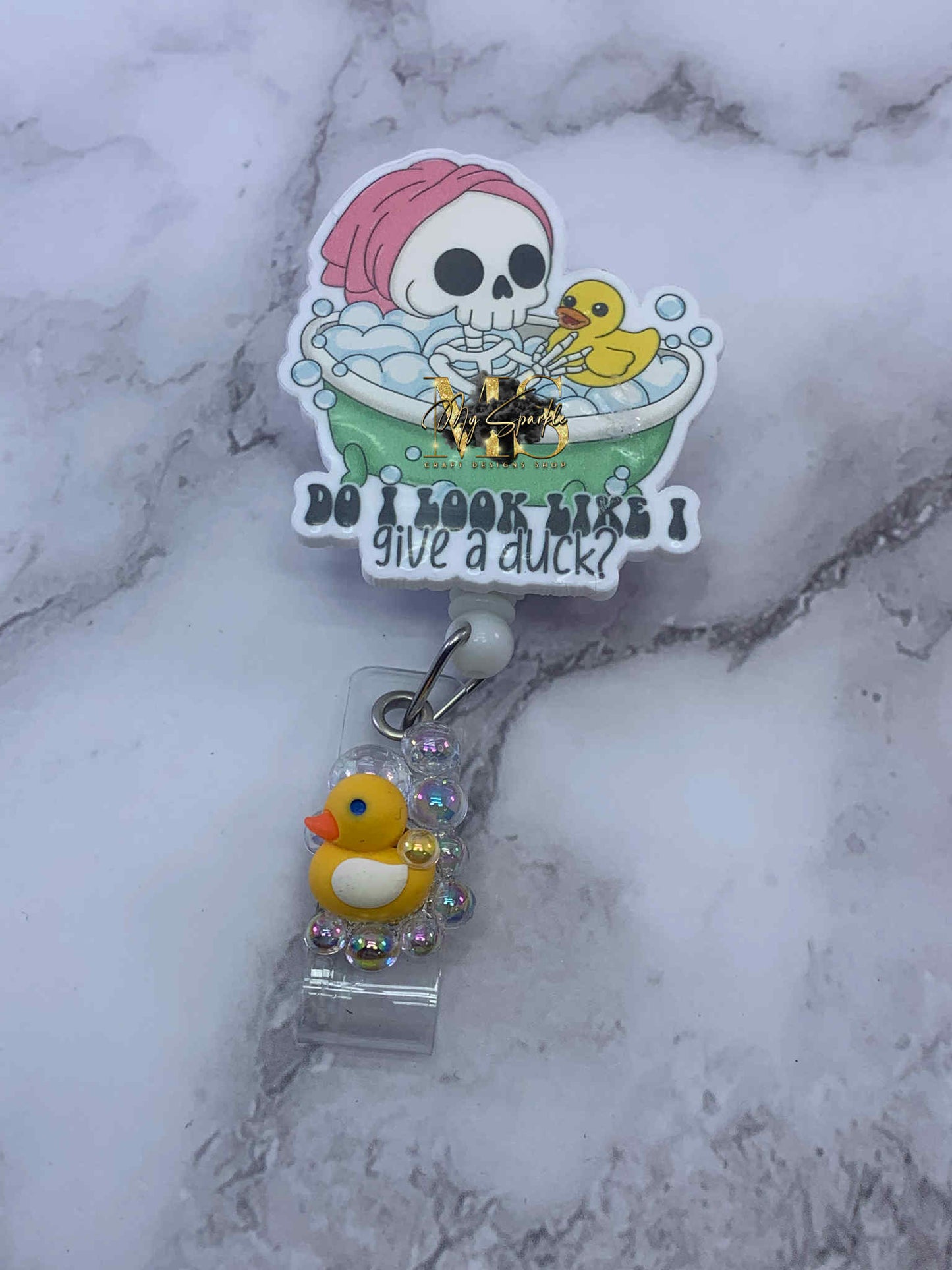 Funny Do I look Like I Give A Duck Badge Reel
