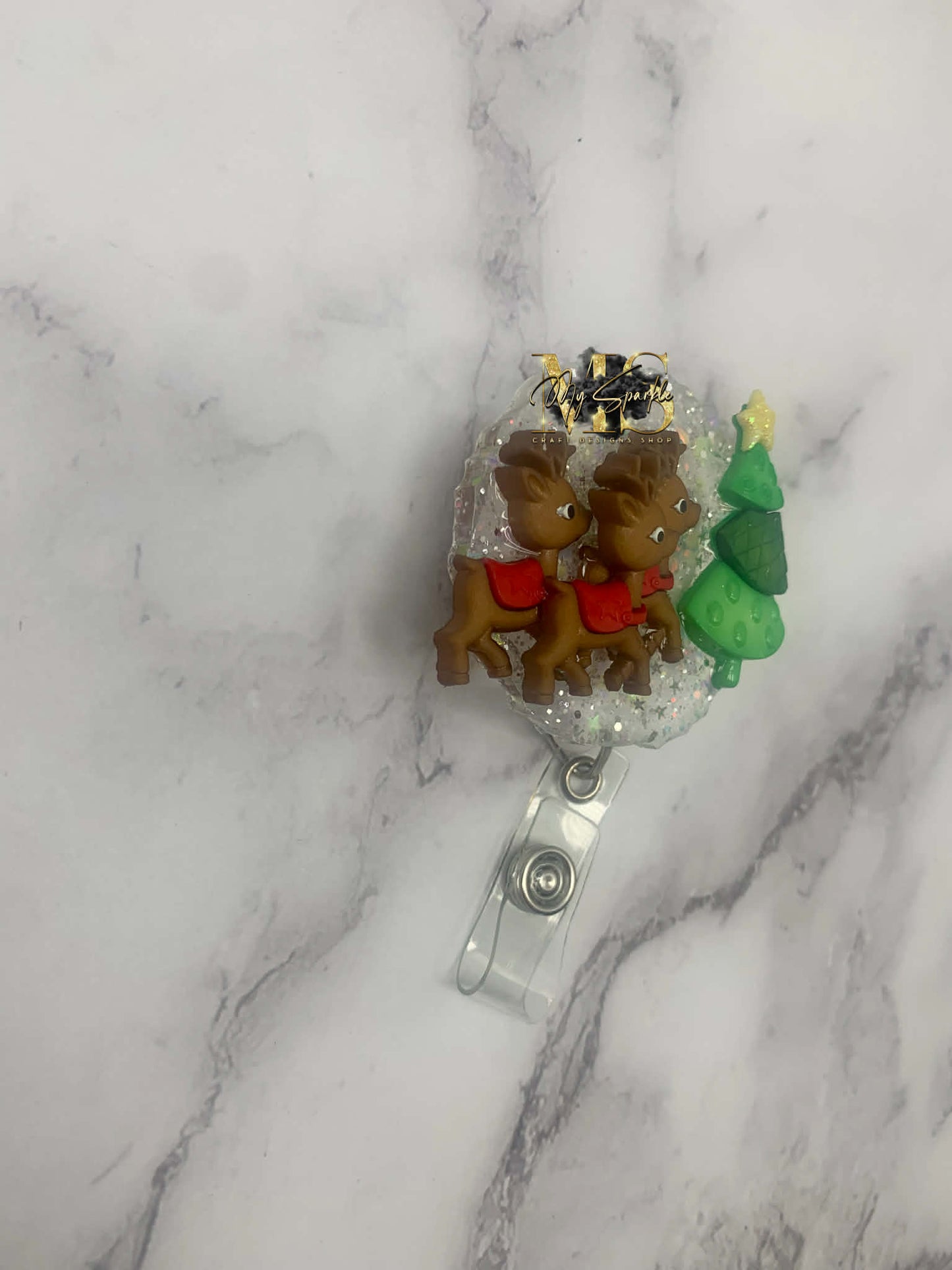 Christmas Reindeer Badge Reel