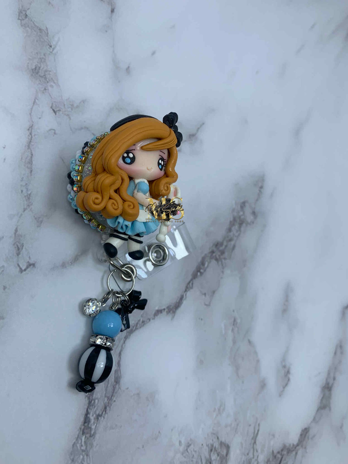 Princess Wonderland Bunny  Clay Badge Reel
